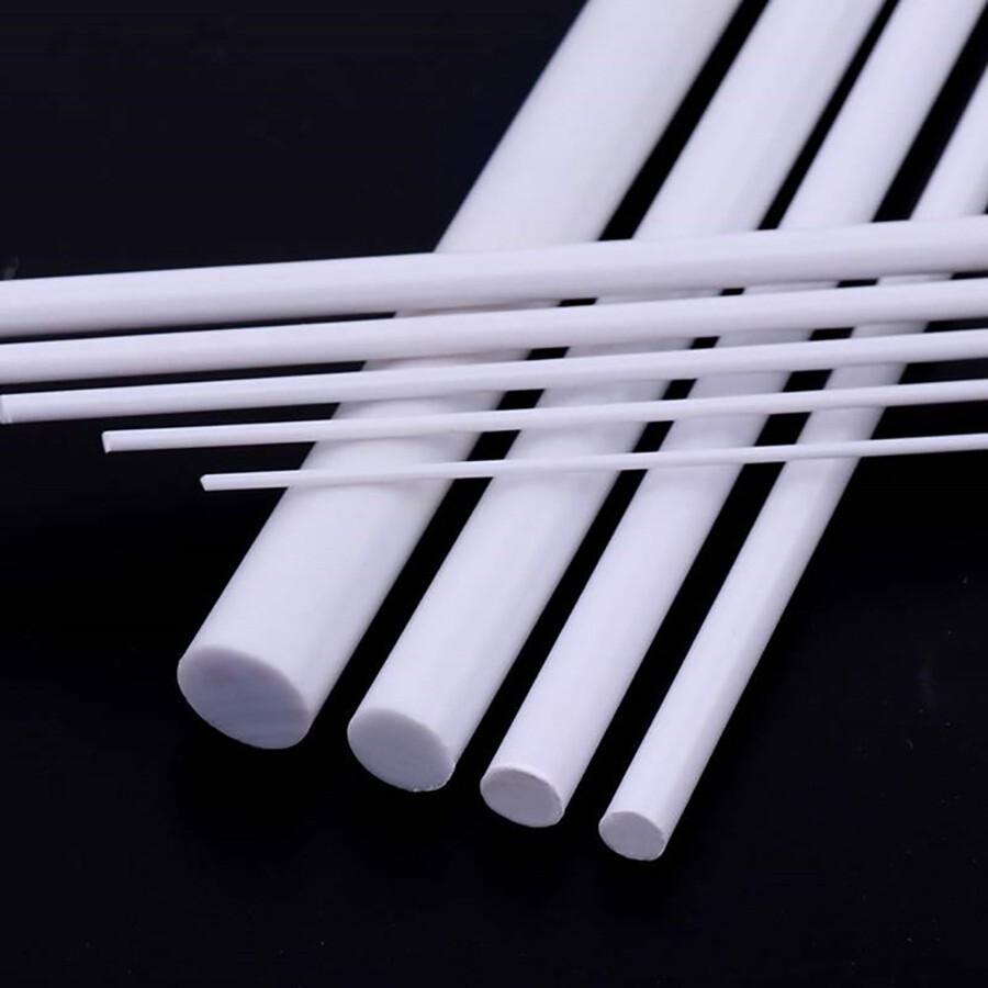 ABS Round Bar Dia 1/2/3/4/5/6mm Styrene Plastic Strips Rod Plasticard 250mm Long