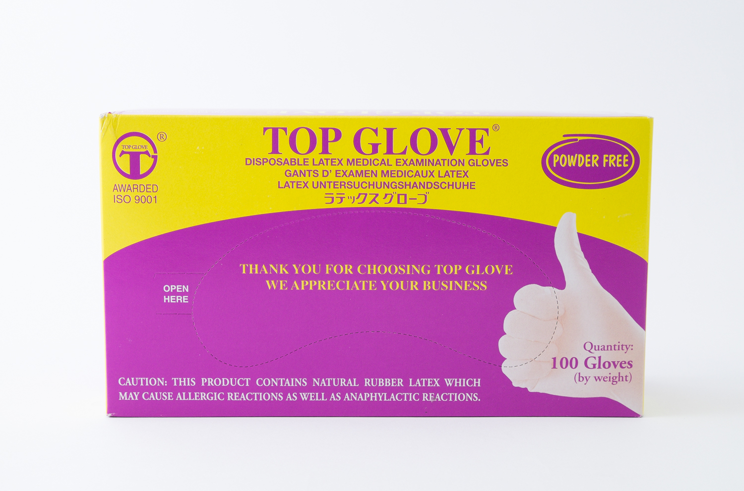 Disposable Latex Medical Dental Examination Gloves Powder Free Various Sizes