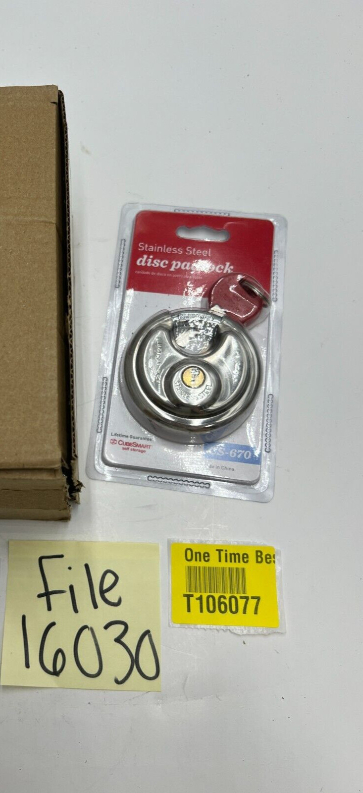 (QTY 4) CubeSmart CS-670 PadLock Cube Smart Stainless Steel-Hardened Key