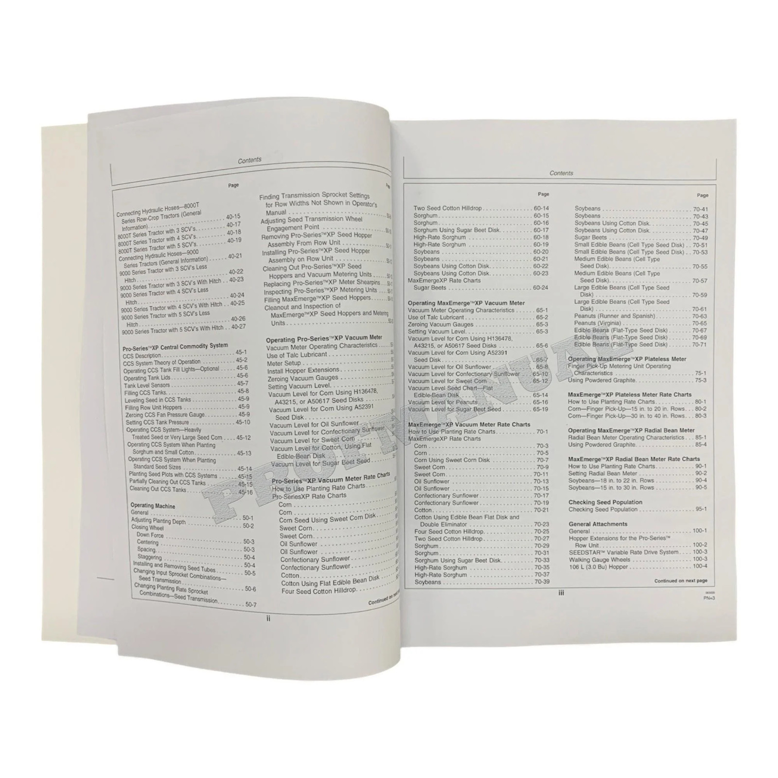 JOHN DEERE DB44 DB58 DB60 DB66 PLANTER OPERATORS MANUAL