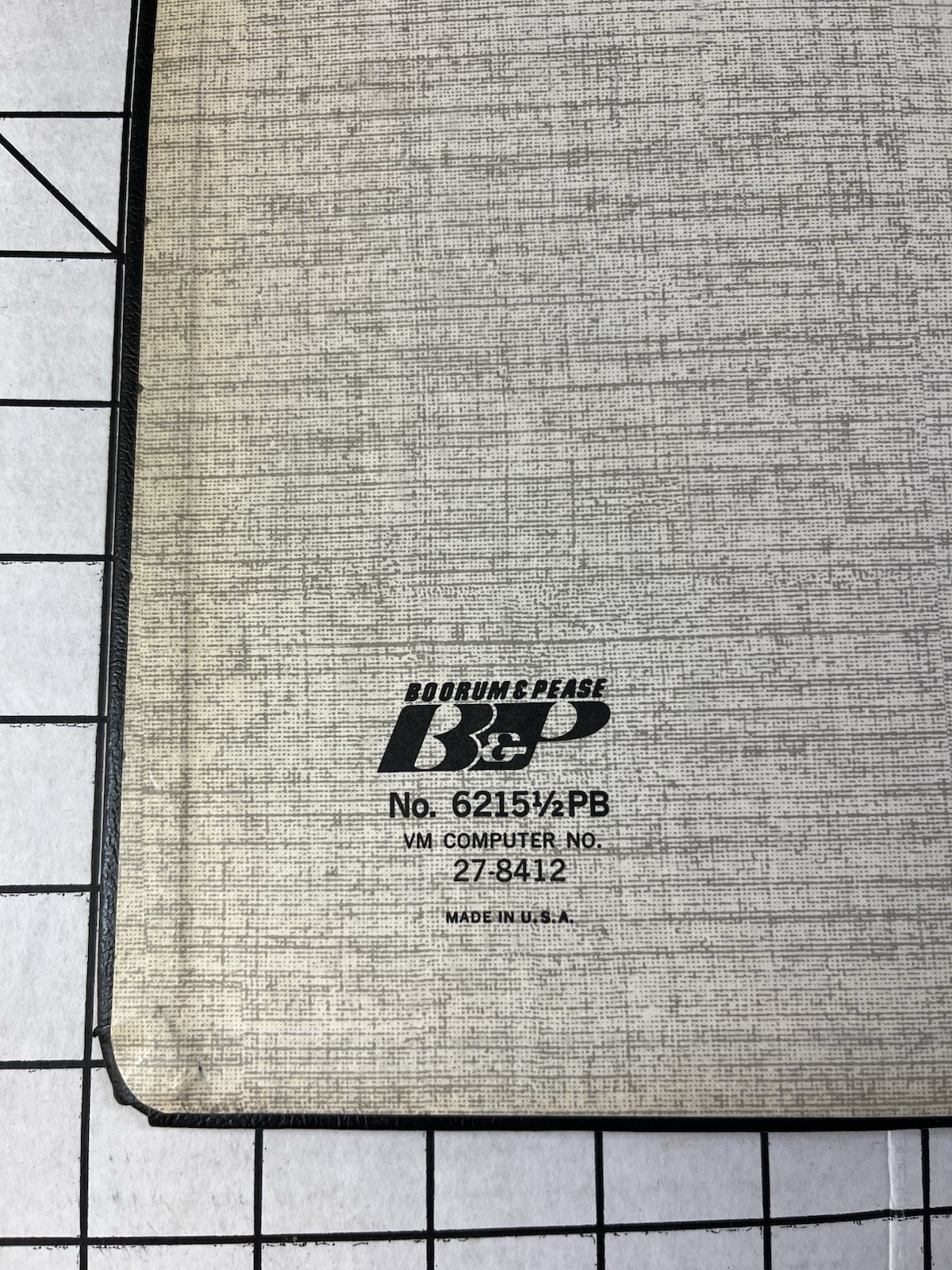 Vintage Boorum & Pease No. 6215½PB VM Computer Binder / Ledger Cover Black Offic