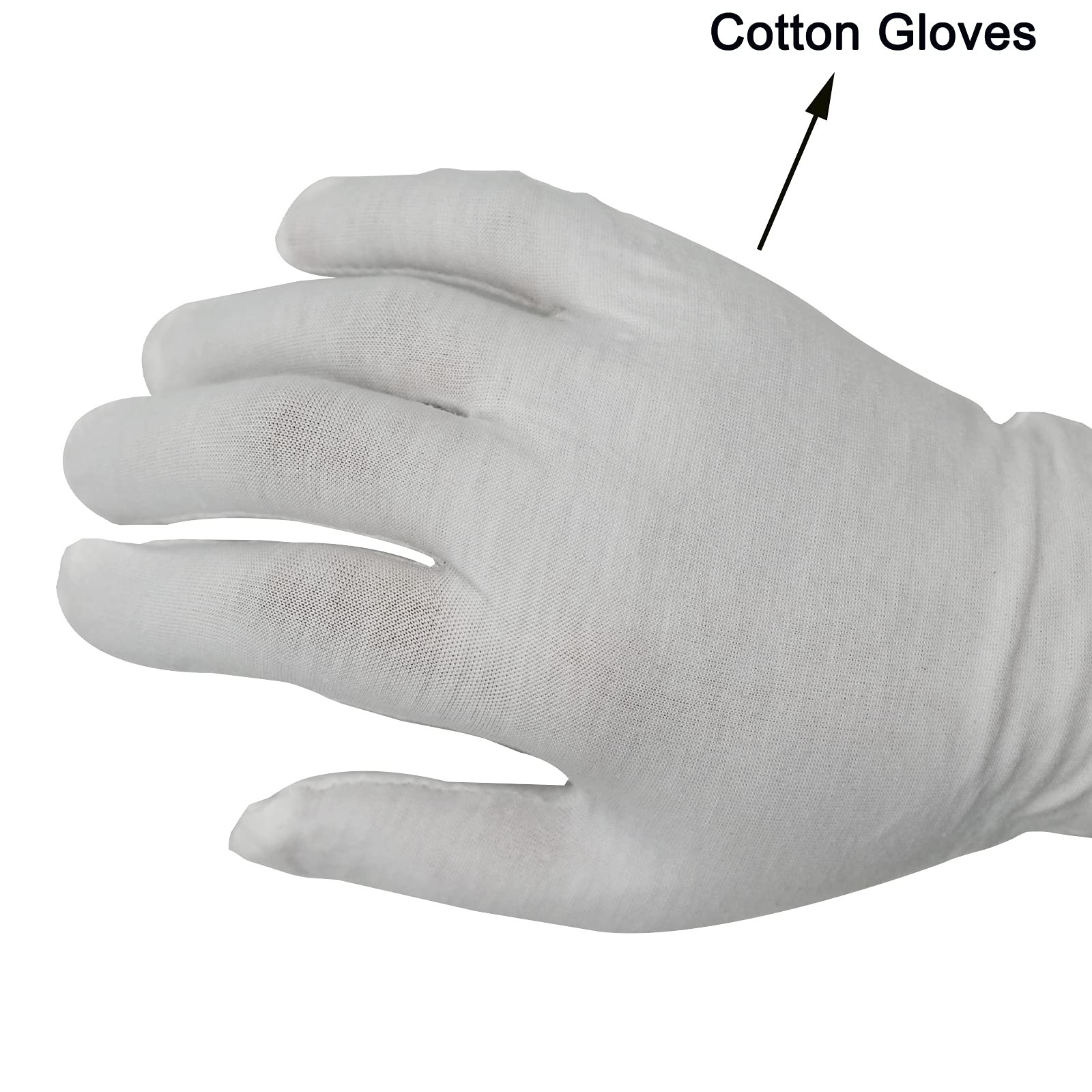 12 Pair White Cotton Gloves 9 inch Extra Large Size for Cosmetic Moisturizing…