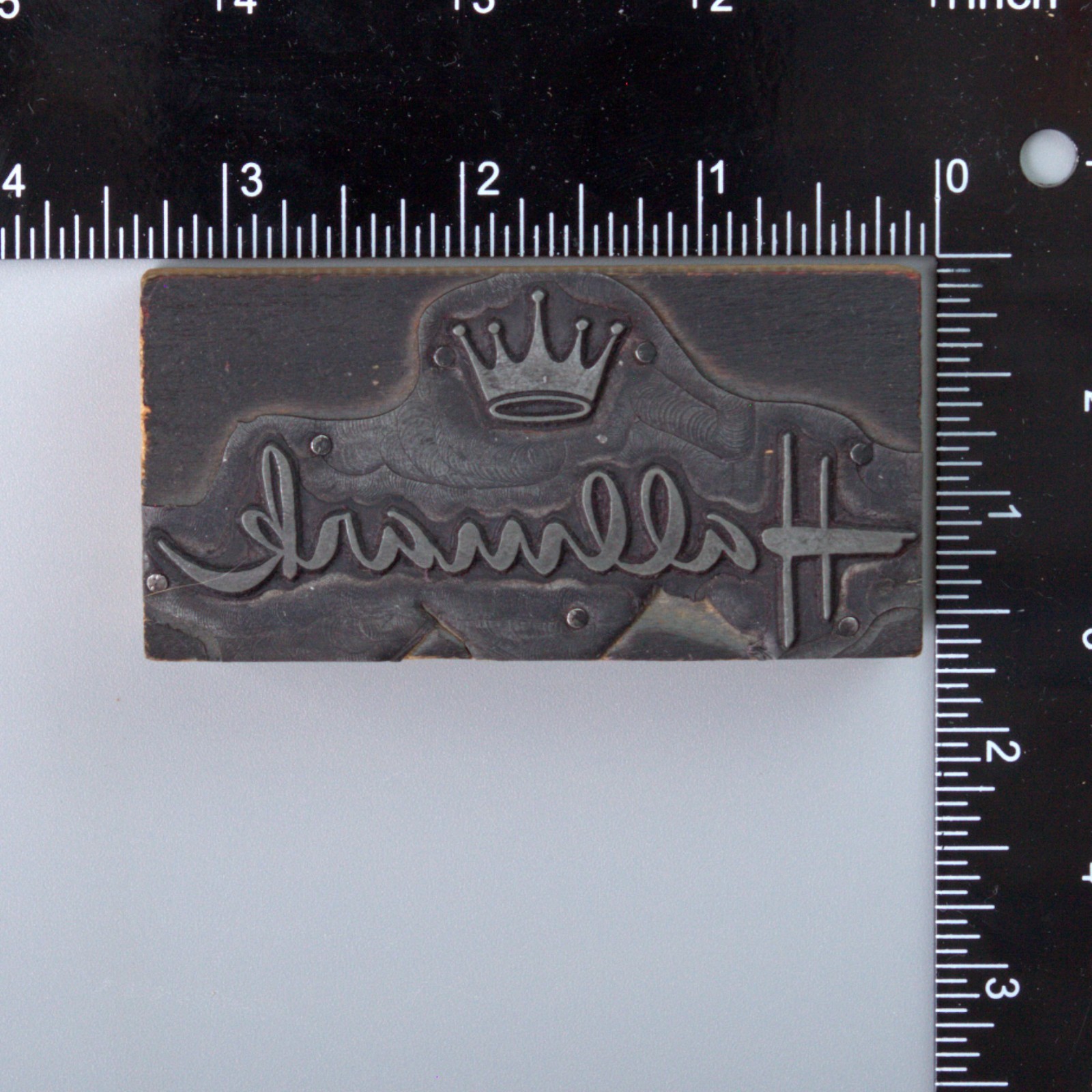Vintage Hallmark Cards Printing Block Letterpress Logo Wood Metal Stamp MCM KC