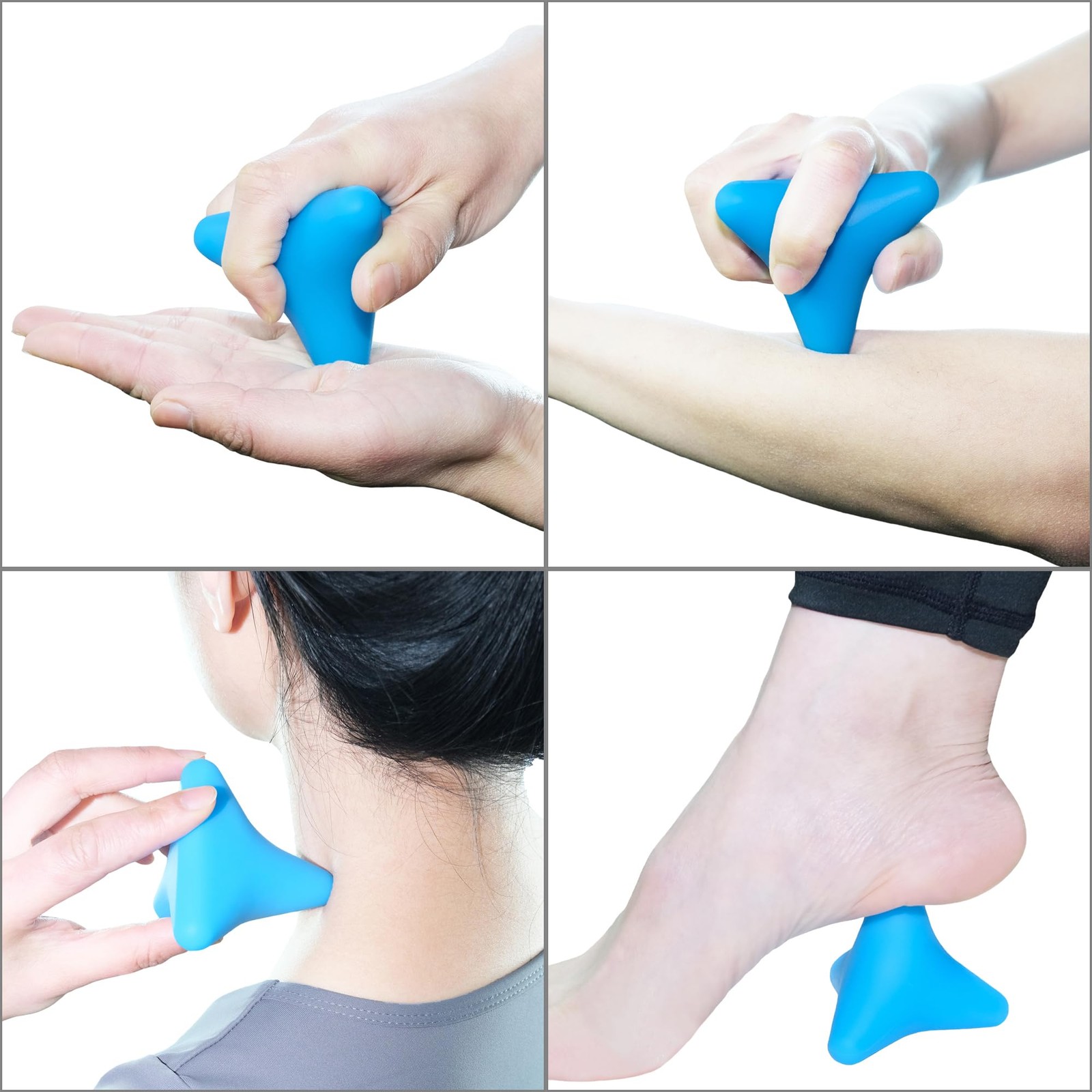 Manual Trigger Point Massage Tool Small Massager Ball 3″×2.6″ 3×2.6″, Blue
