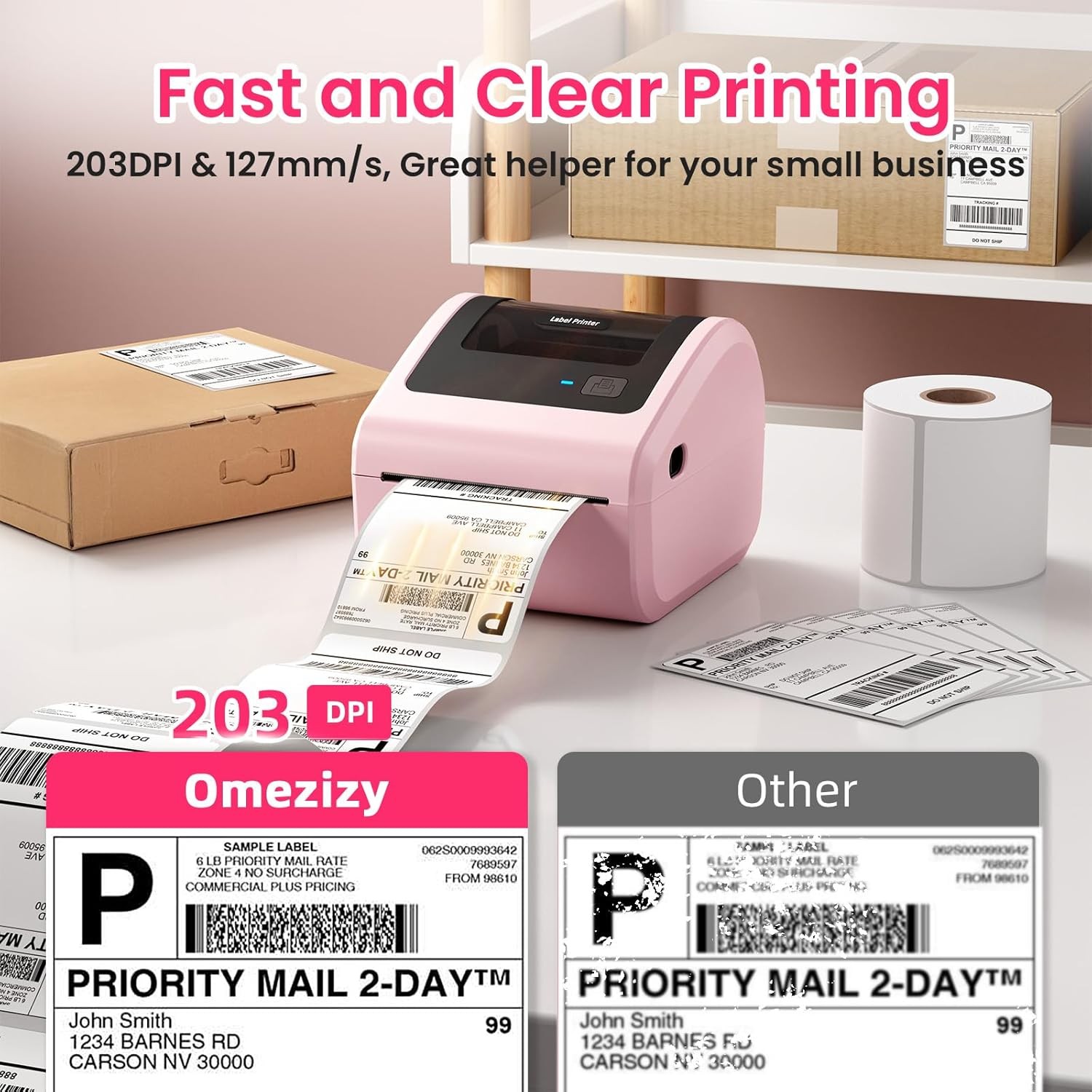 4×6 Printer Bluetooth Shipping Label Printer for Thermal Label USPS UPS FedEx