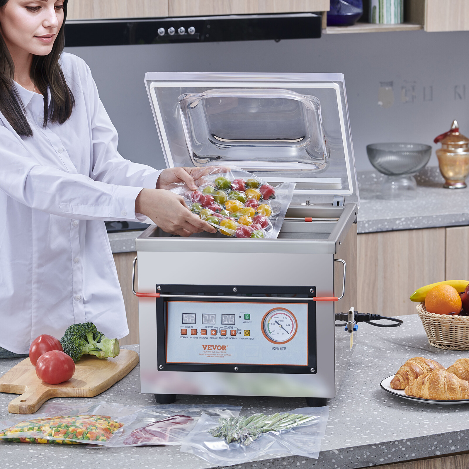 Chamber Vacuum Sealer DZ-260C Commercial Vacuum Sealing Packing Machine 320W