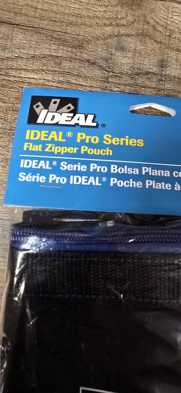 IDEAL 37-050 PRO Series Flat Zipper Pouch 12.5″ X 7″ X 0.5″ Black w Blue New