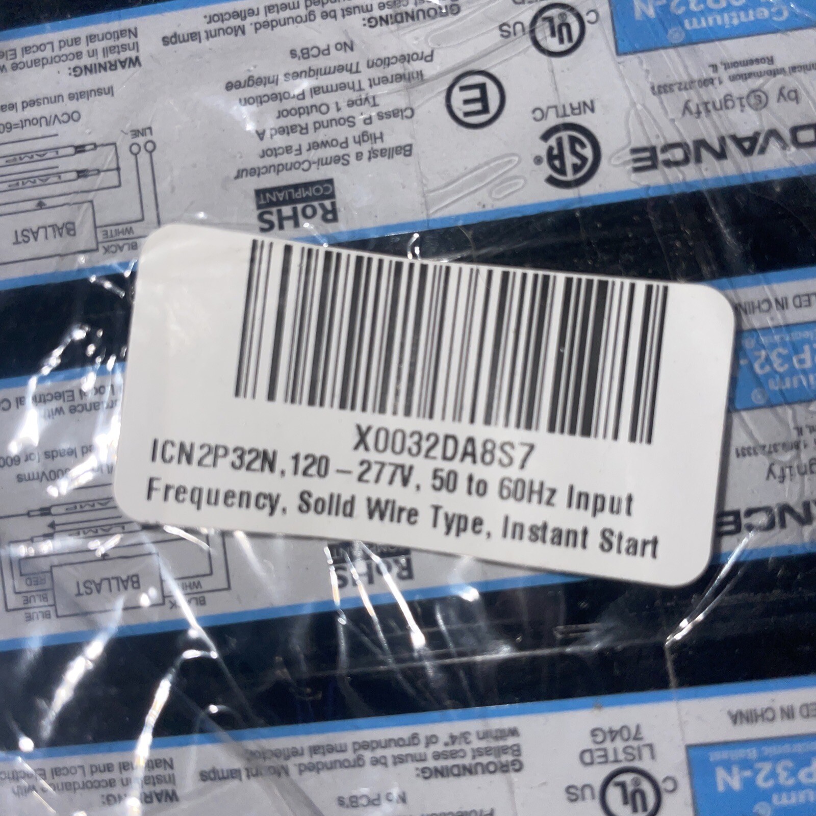 ICN2P32N, 120-277V, 50-60Hz Input Frequency, Solid Wire Type, 10 Pack