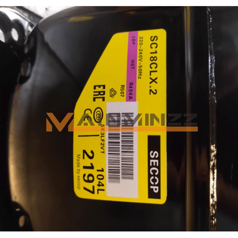 1PC New SECOP Compressor SC18CLX.2 220V-240V 50Hz R404a/R507 5/6HP