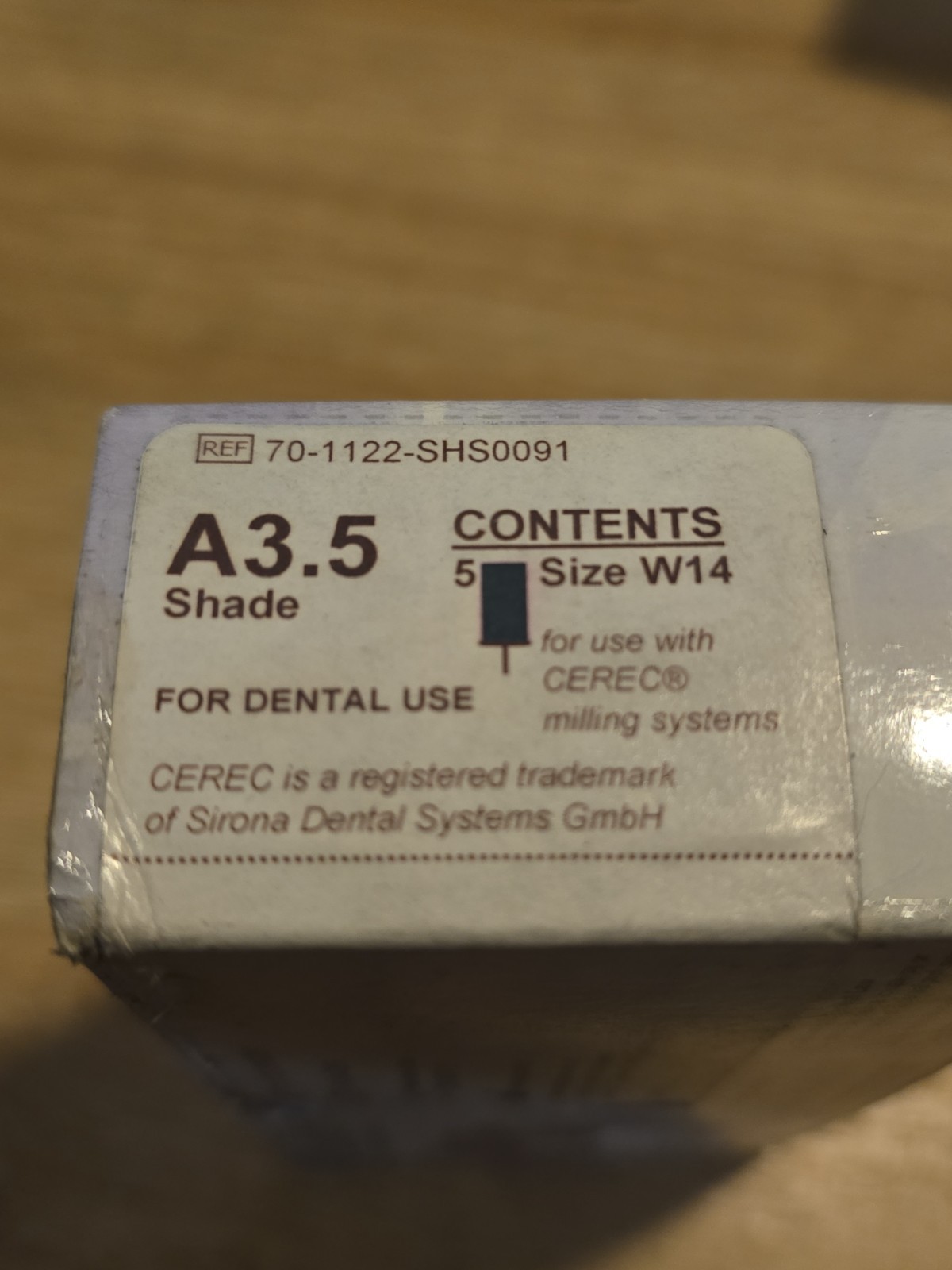 CEREC – Obsidian Cad Cam Blocks – A3.5 – W14 – 5 Blocks