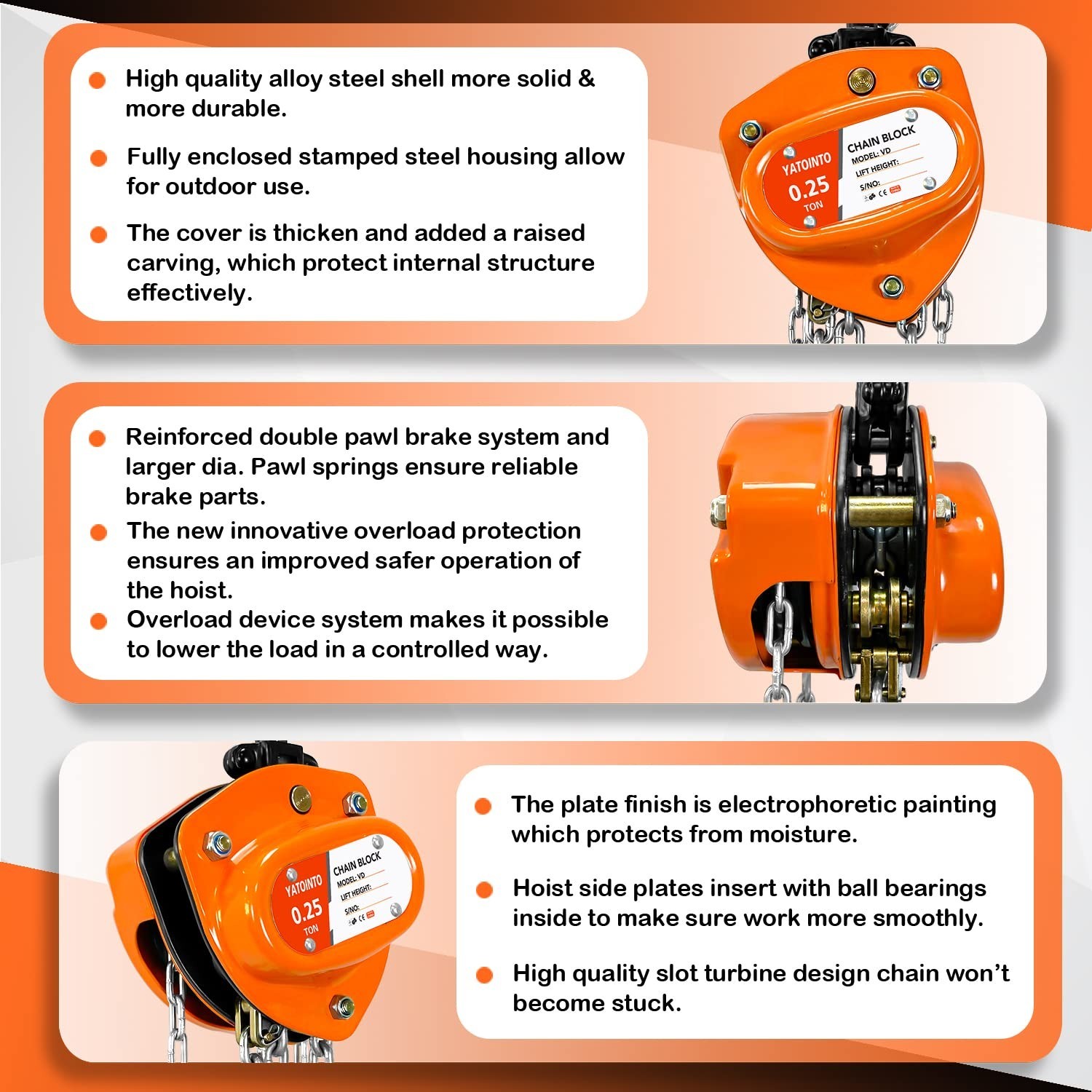 Chain Hoist 1/4 Ton 550Lbs Capacity | Mini Hand Chain Hoist 10FT | Manual Cha…