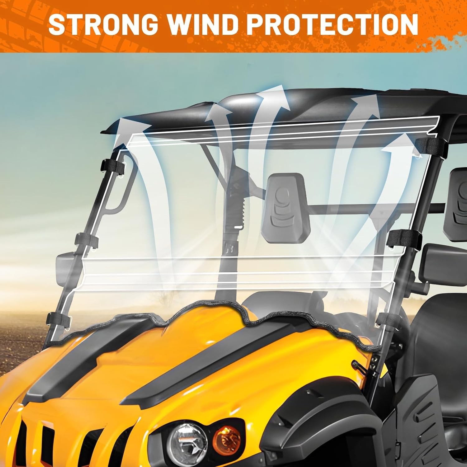 Scratch-Proof Heavy Duty UTV Windshield for Massimo, Hisun, Coleman, Bighorn