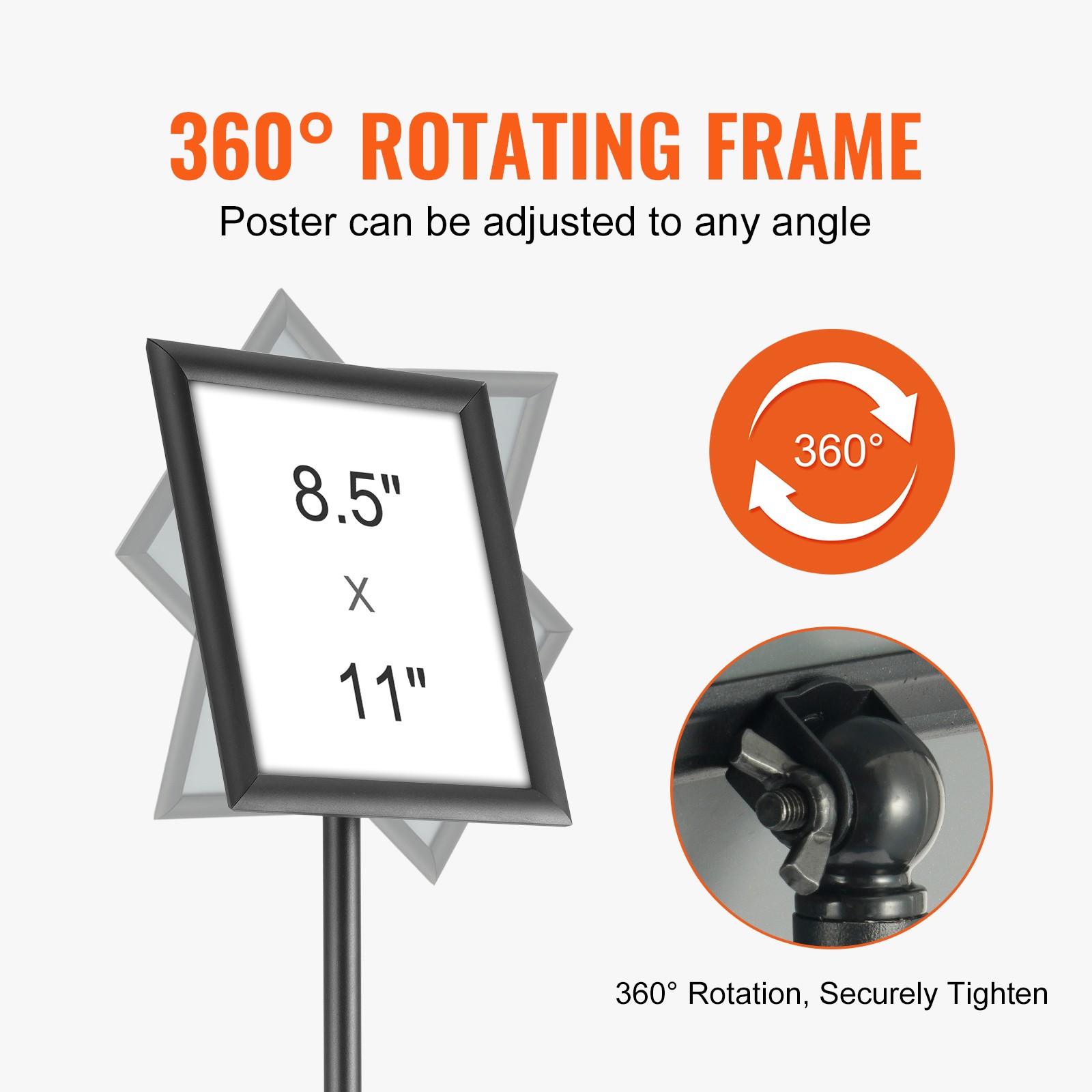 Uimoso Adjustable Pedestal Poster Stand with 8.5 x 11 In Display and Round Base