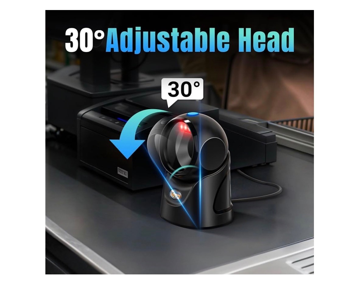 Tera Barcode Scanner Handsfree Omnidirectional 1D 2D QR USB Wired Model 9700