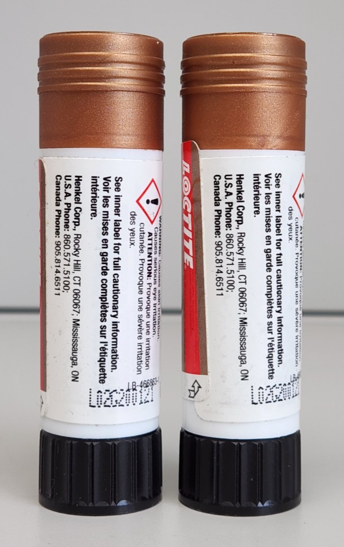 2-Pack, Loctite LB 8065 C5-A Copper Anti-Seize 20g Stick Tubes 466863, Exp 07/27