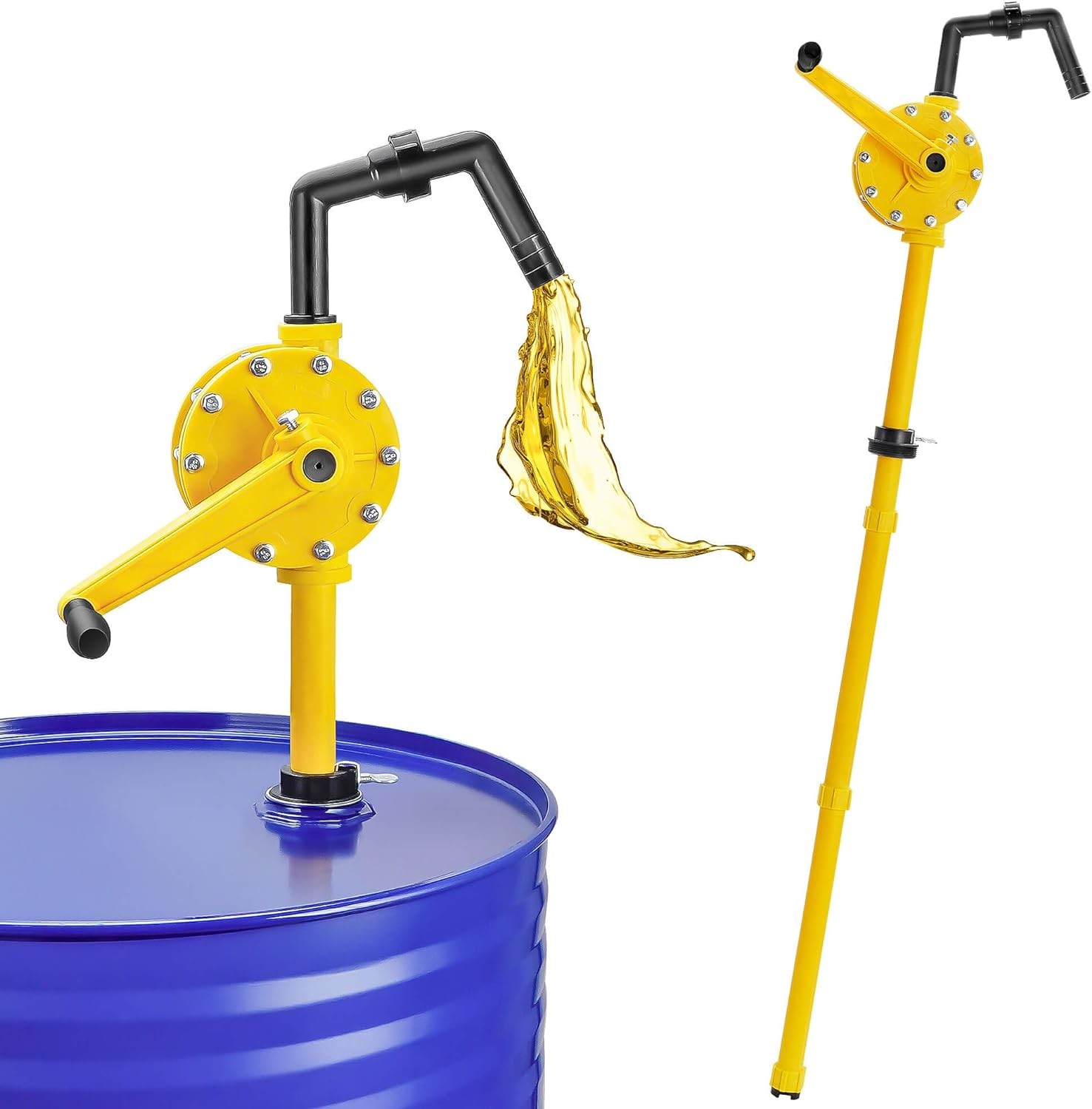 15-55 Gallon Drum Pump, 10 GPM Flow, Corrosion-Resistant Chemical Liquid Pump, H