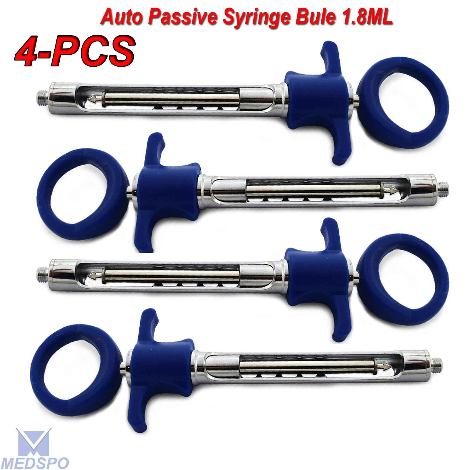 4 -Pieces Dental Anesthetic Syringes 1.8ml Self-Aspirating Anesthesia Injections