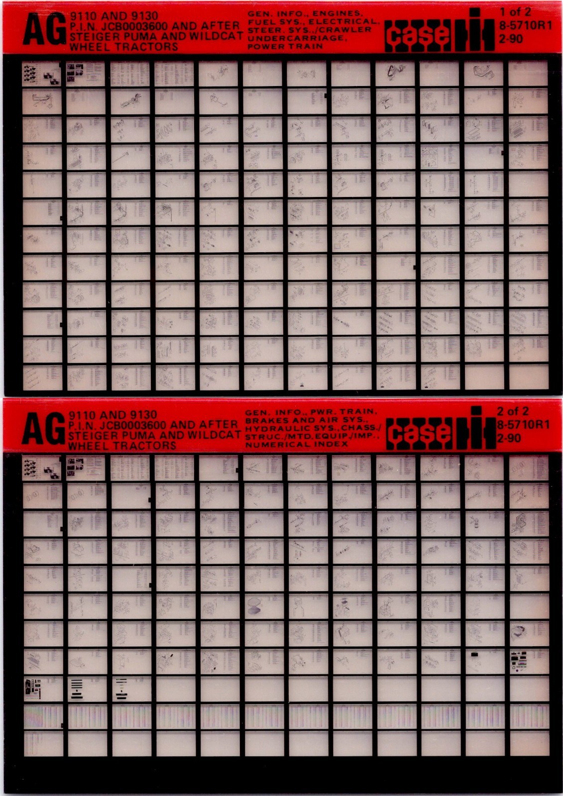 Case IH 9110 9130 Steiger Puma Wildcat 1000 Tractor Parts Catalog Microfiche