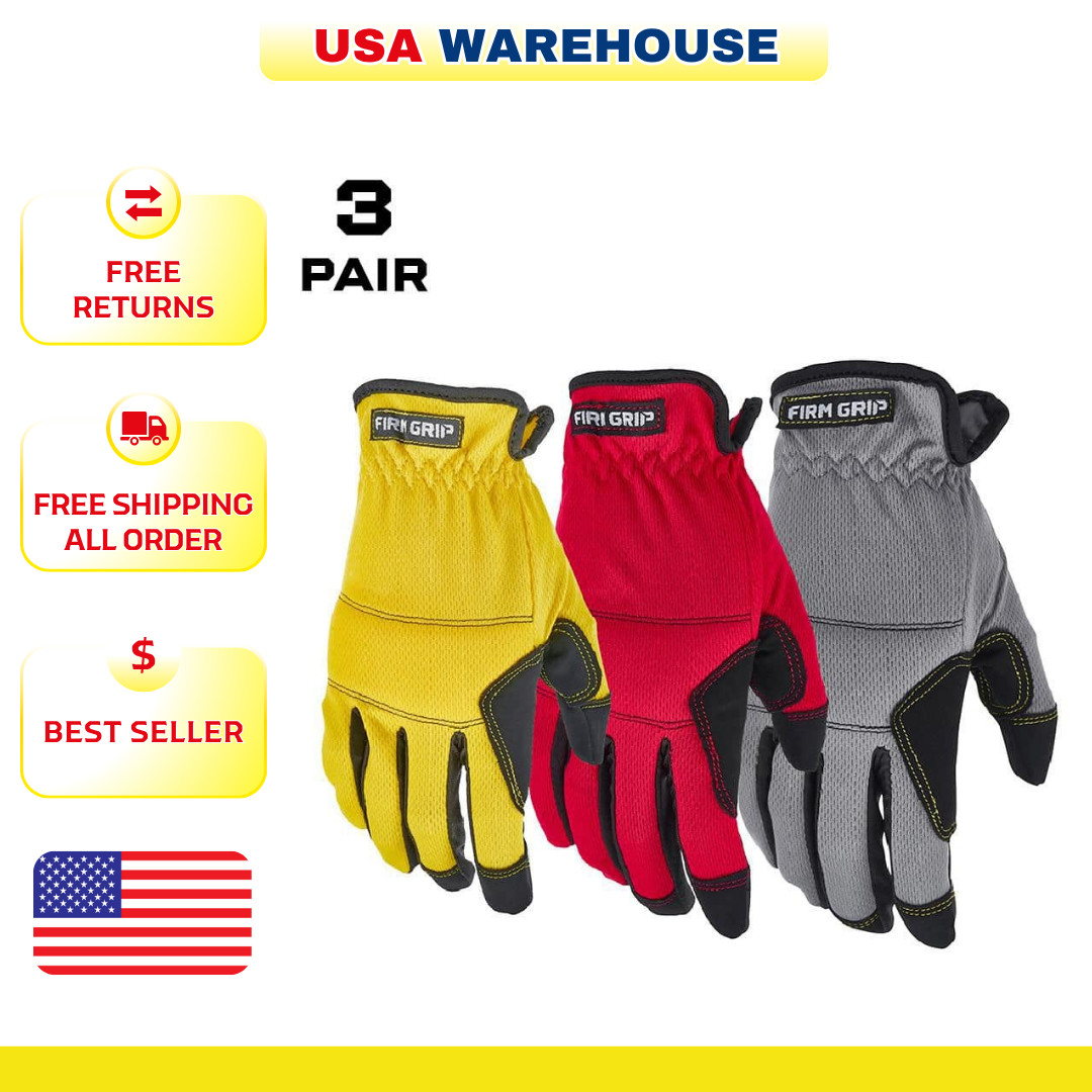 FIRM GRIP Large Utility Work Gloves (3-Pack)