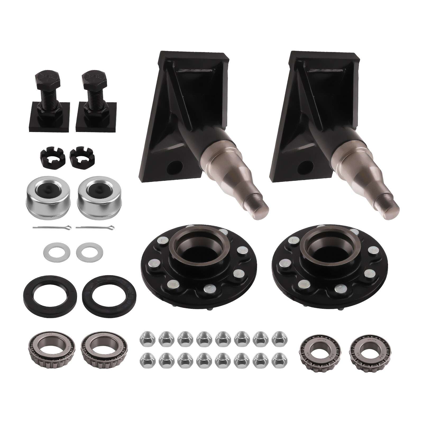 8 x 6.5 Lug Bolt On Wheels for shipping Container Hub and Spindle Kit 8000LB