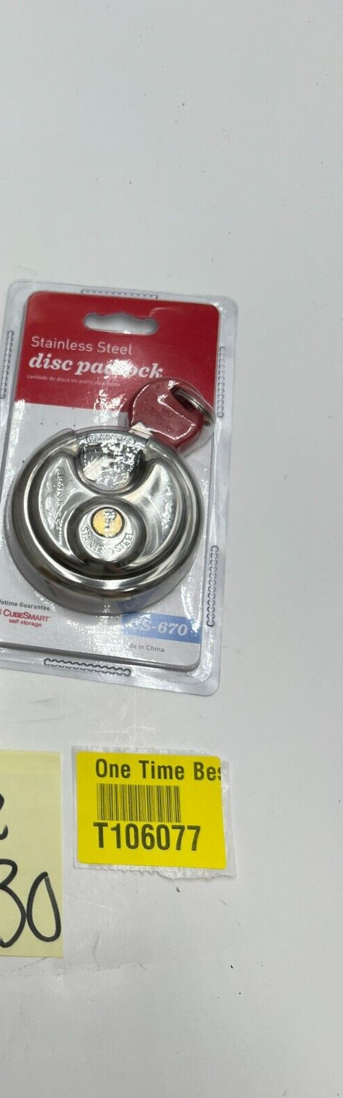 (QTY 4) CubeSmart CS-670 PadLock Cube Smart Stainless Steel-Hardened Key