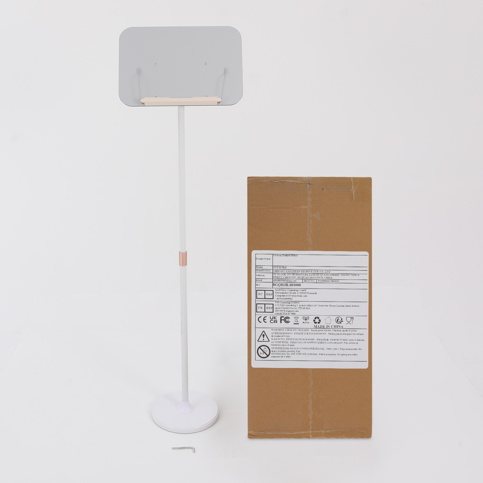 Floor Lectern Podium Stand for Speech Presentation Adjustable Height for Laptop