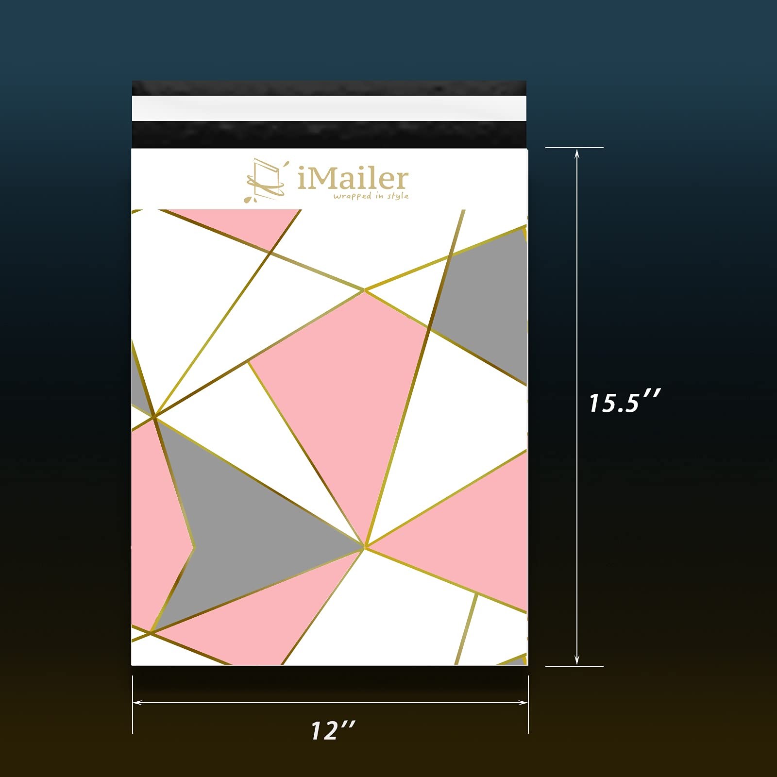 Poly Mailer Shipping Bag Envelope Triangle Print Self Seal 12×15.5 In 100 PCS
