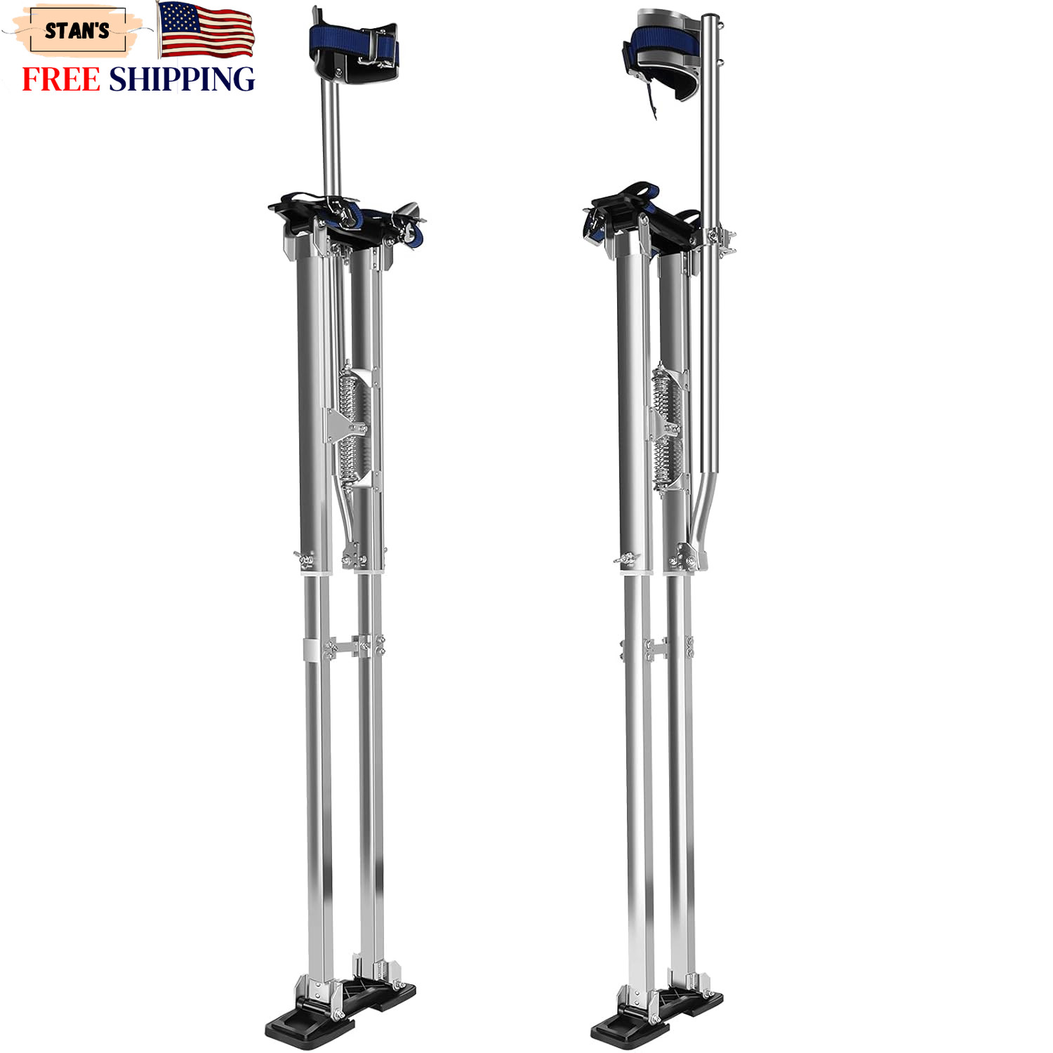 48″ 64″ Drywall Stilts for Adults Height Adjustable Aluminum Work Stilts with