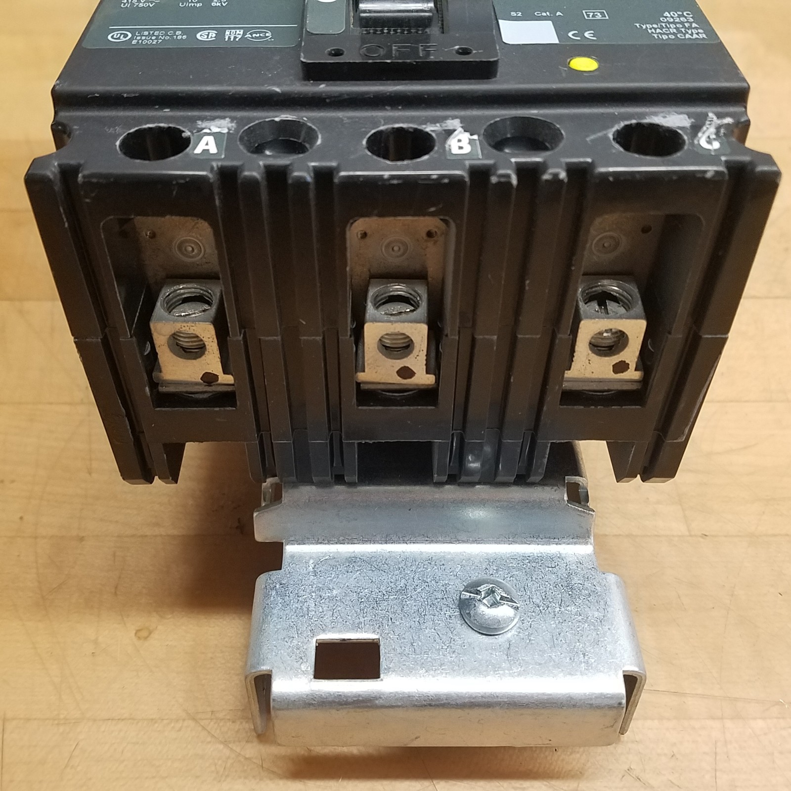 Square D FH36015 I-Line Circuit Breaker, 15A, 600V, 3-Pole, Dark Gray Label