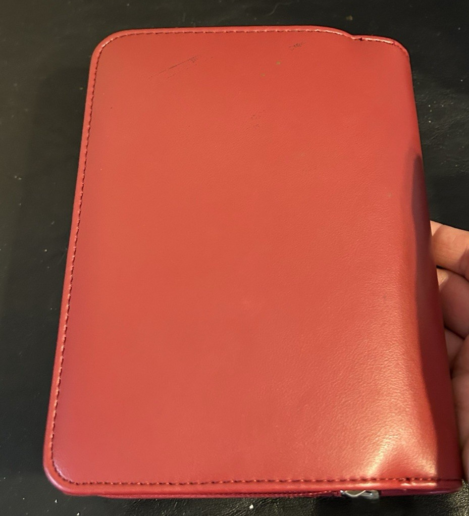 Mundi Red Faux Leather Zipper Personal Planner Organizer 7.5 in