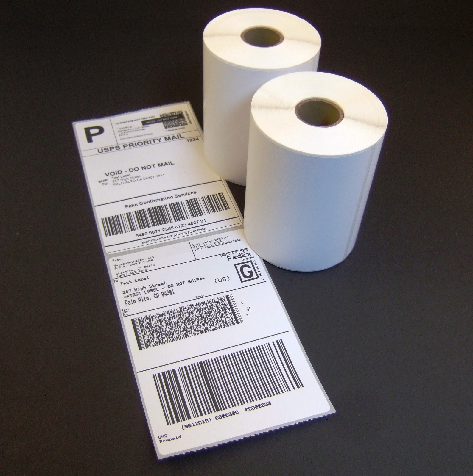 20 Rolls 4×6 Direct Thermal Shipping Labels – 250/roll – Zebra 2844 ZP450 Eltron