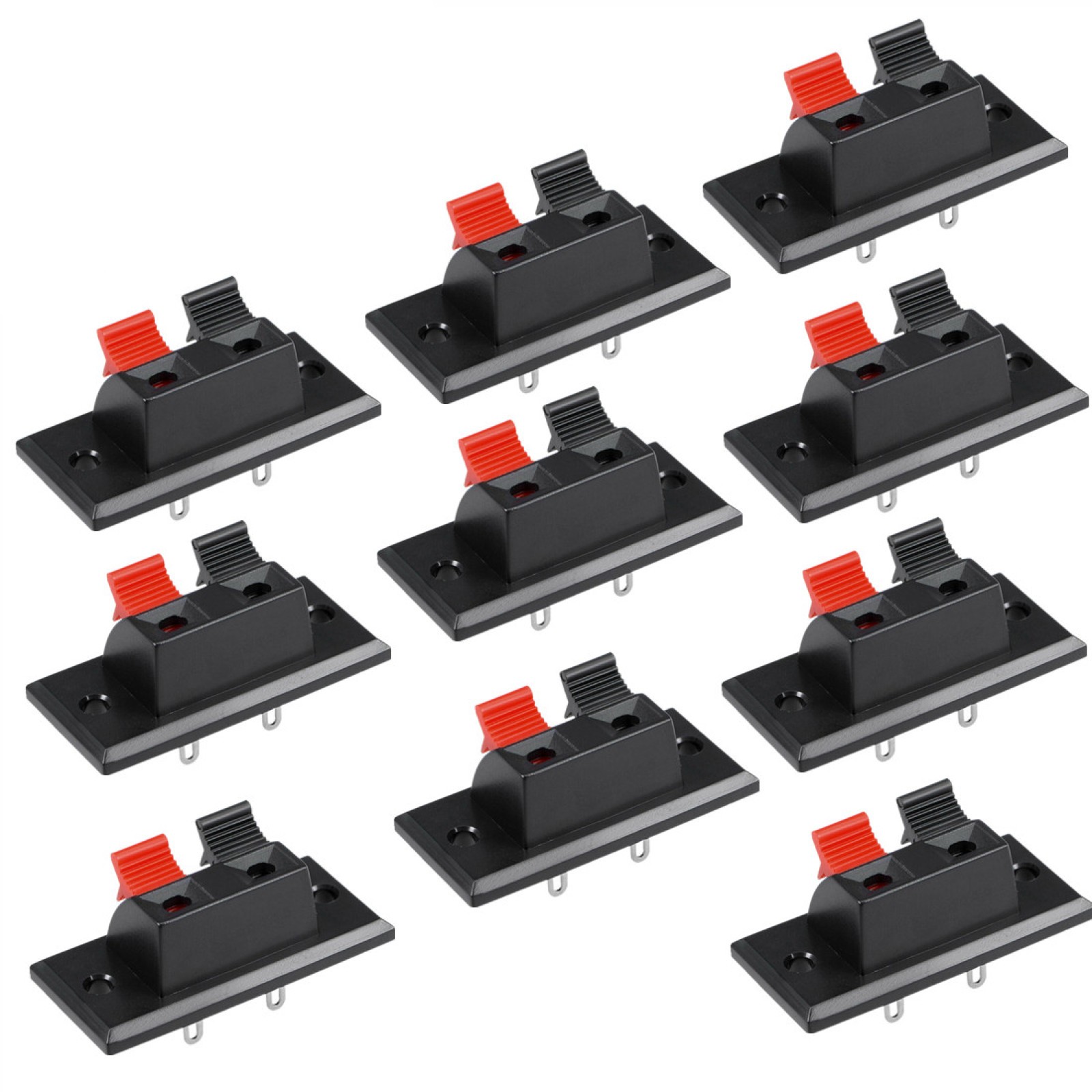 10 Pcs 2 Way Push Release Connector Plate Stereo Speaker Terminal Strip Block D