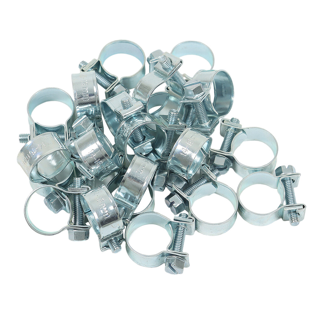 High Quality 20 Pack 3/8 Inch Fuel Injection Hose Clamp Auto Fuel Clamps