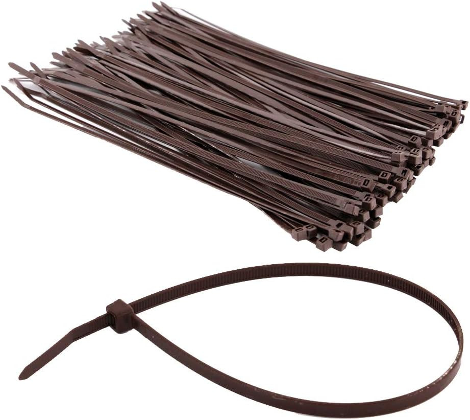 100 PCS Strong Brown Zip Ties 12 Inch Wood Color Cable Heavy Duty 50 LBS