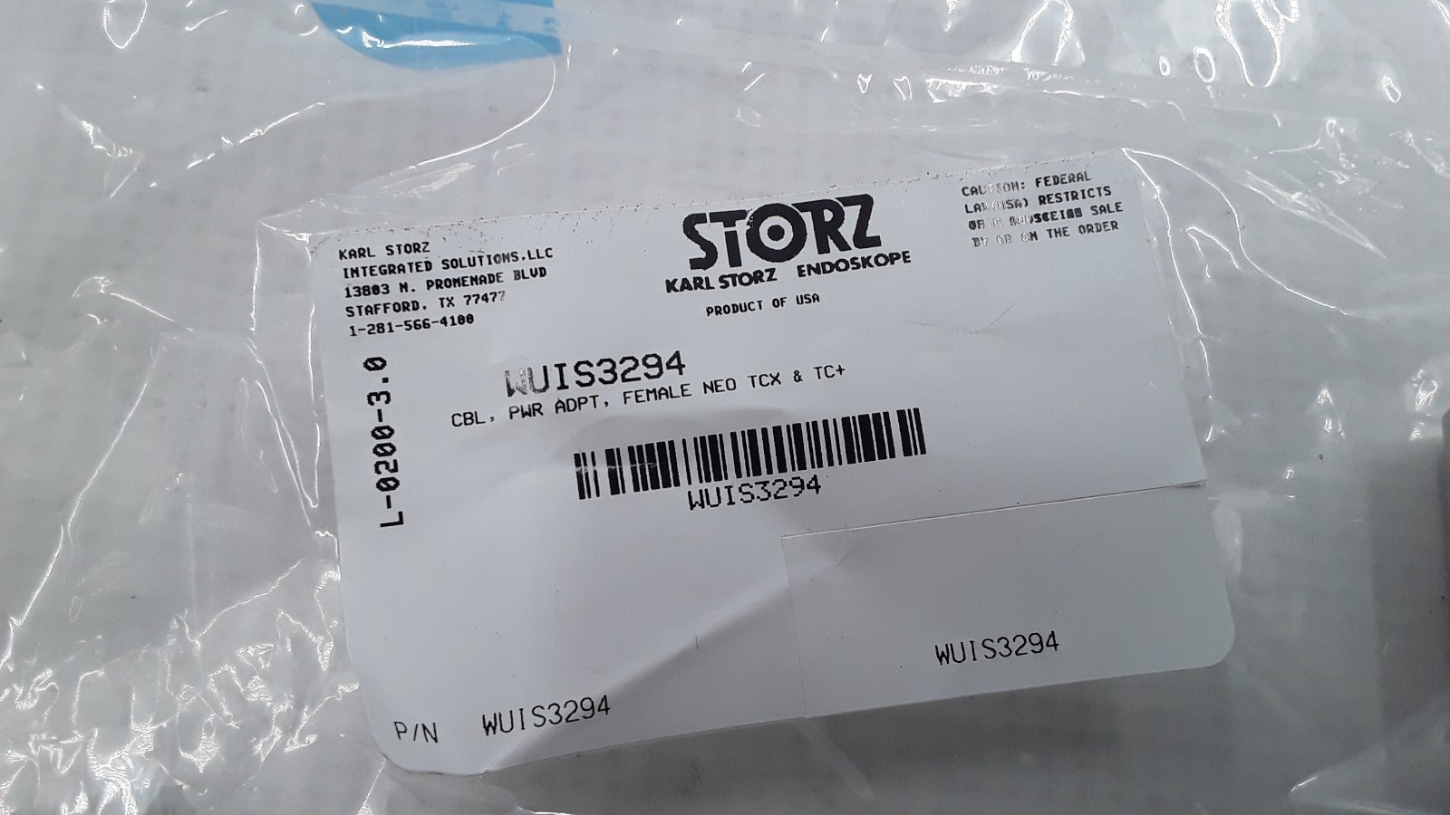 Storz Cable Power Adapter Female Neo TCX & TC+ WUIS3294
