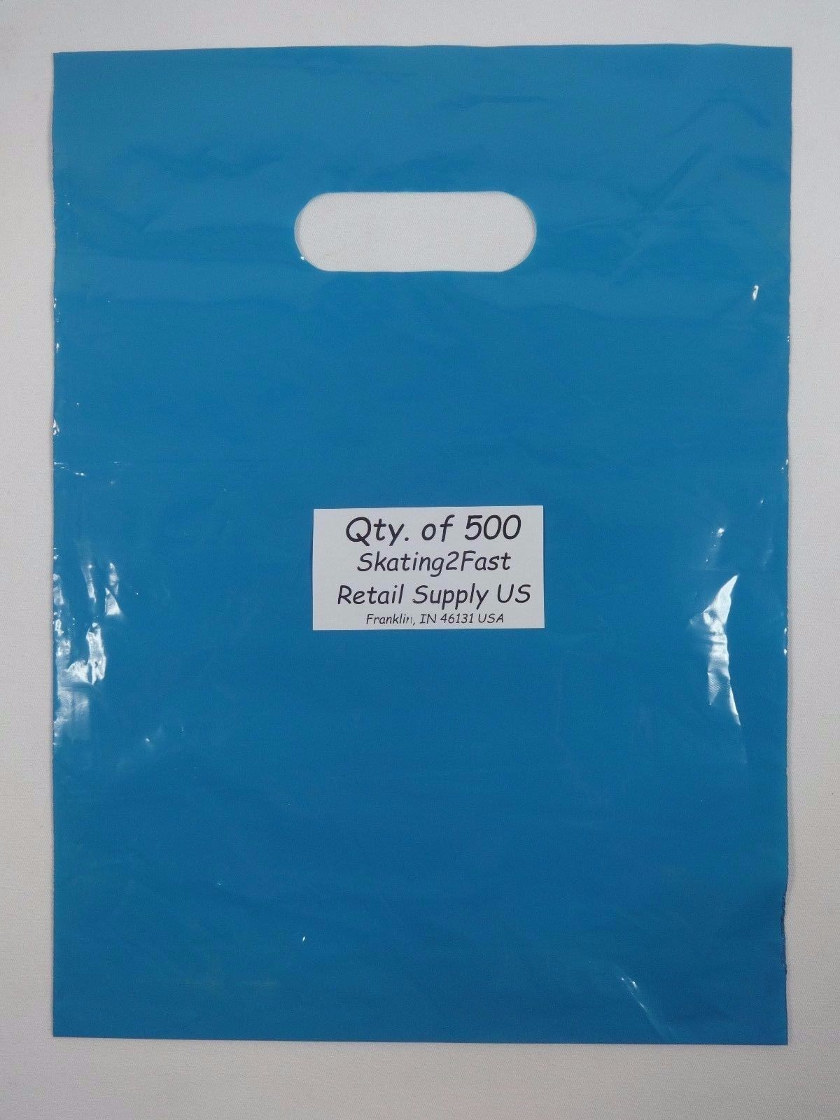 500 Qty. 9 x 12 Teal Glossy Low Density Merchandise Bag Retail Shopping Bags