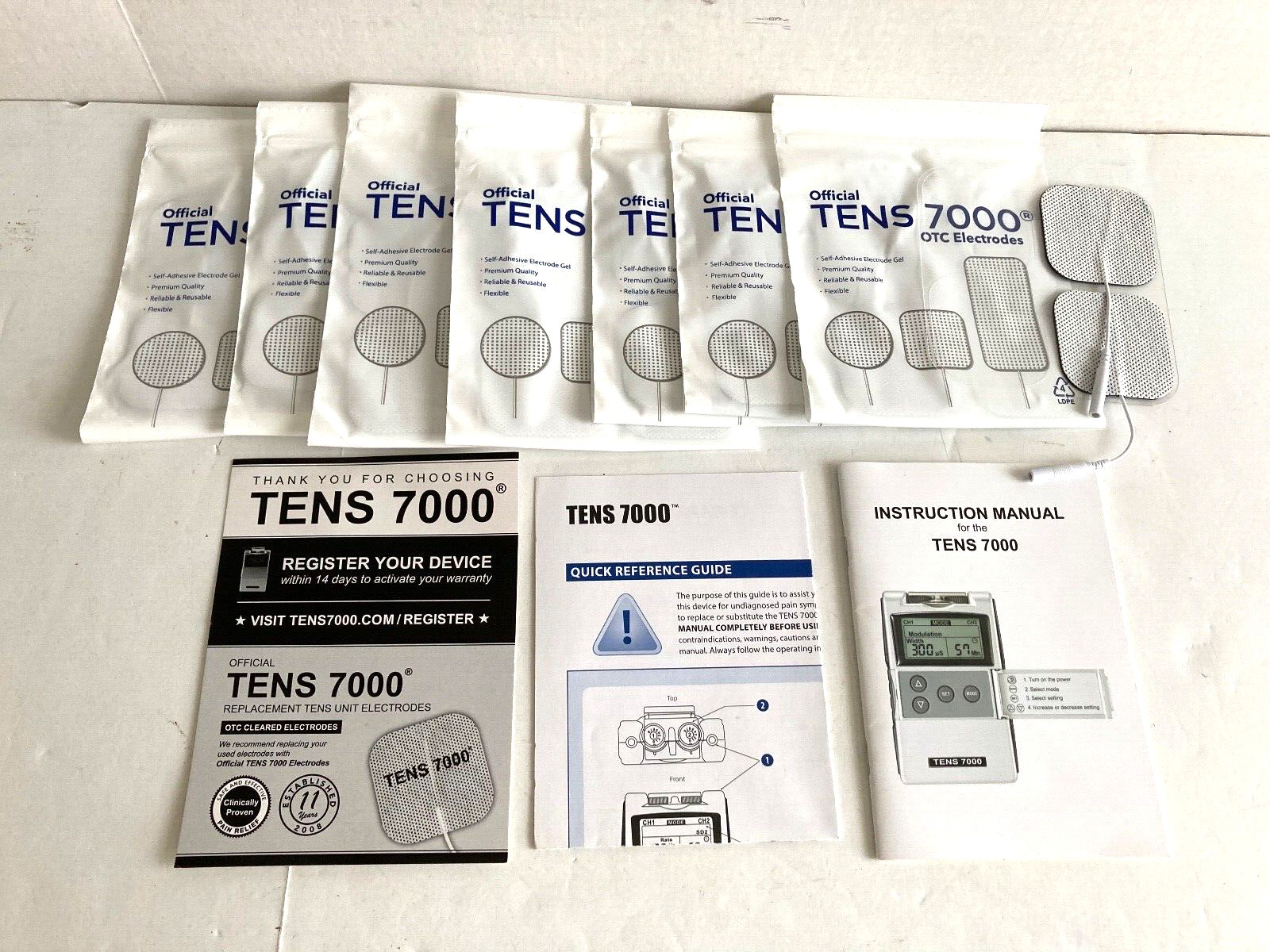 NEW Tens 7000 With Accessories and Official OTC Electrodes