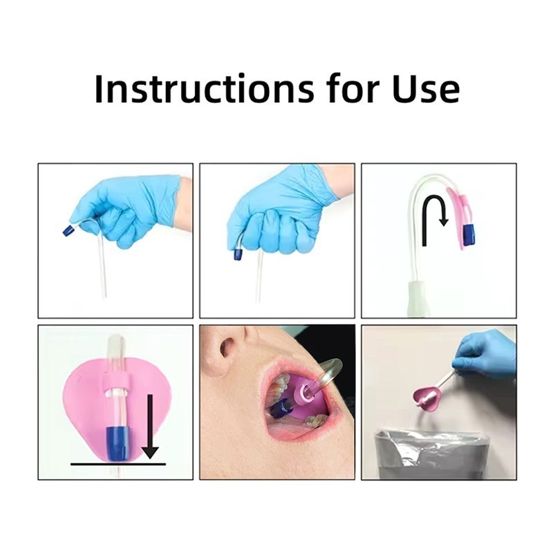 50pcs/Bag Dental Suction Tube Holder Tube Saliva Ejector HVE Tube Positioner