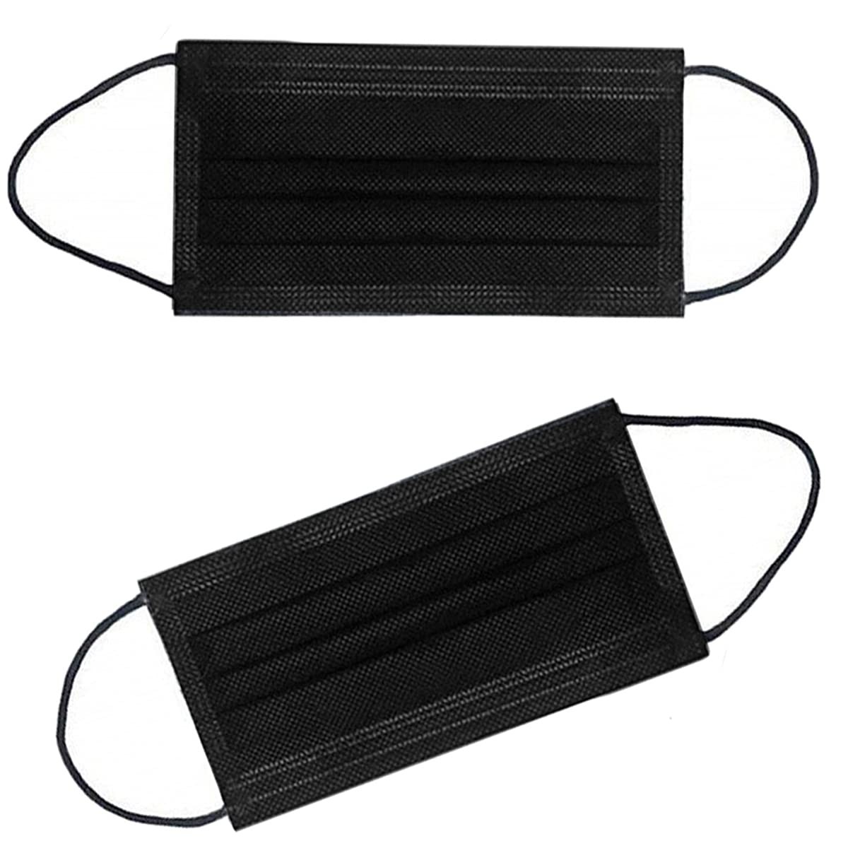 100PCS 3 Ply Black Disposable Face Mask Filter Protection Face Masks