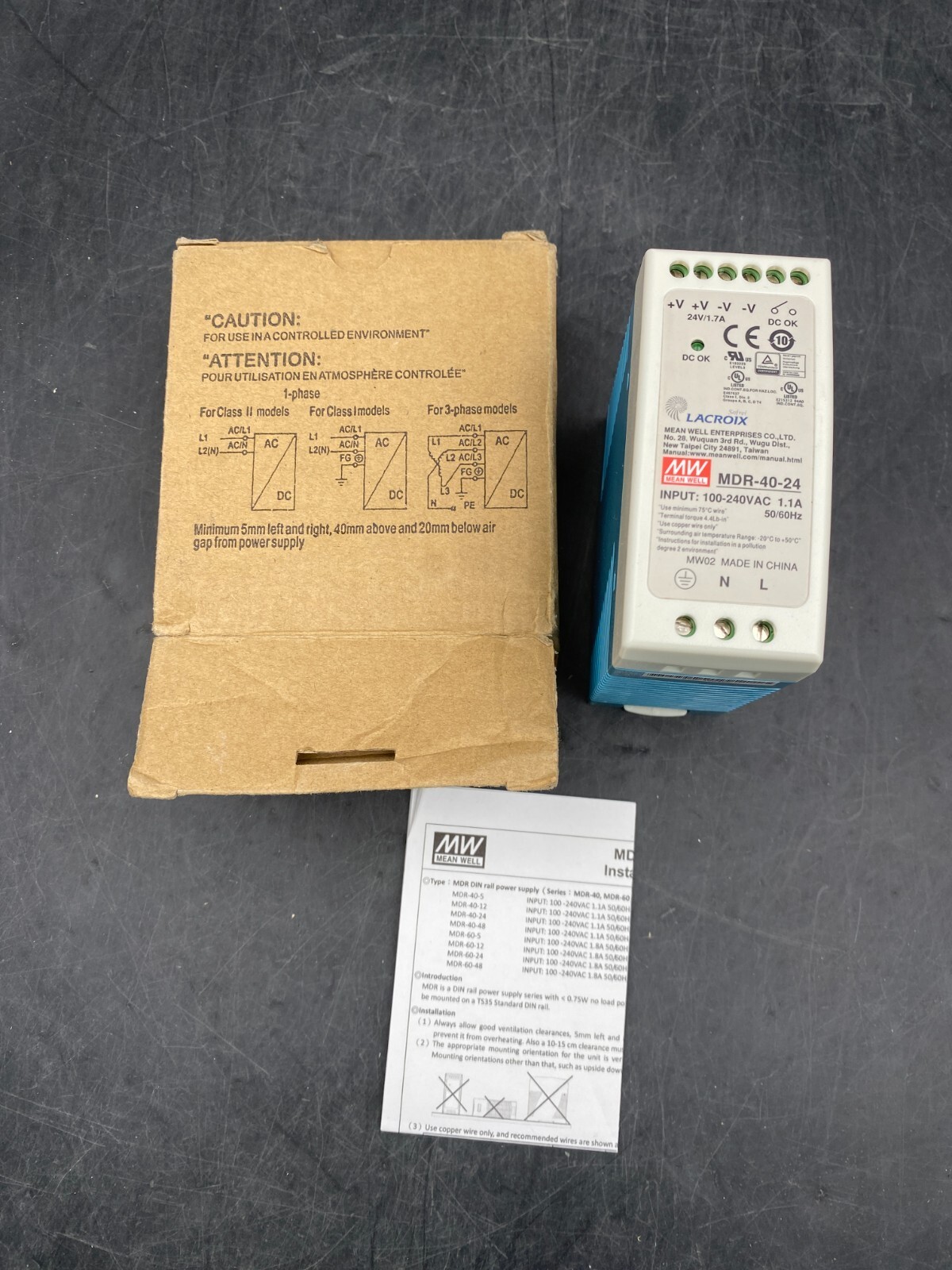 MEAN WELL MDR-40-24 RAIL POWER SUPPLY