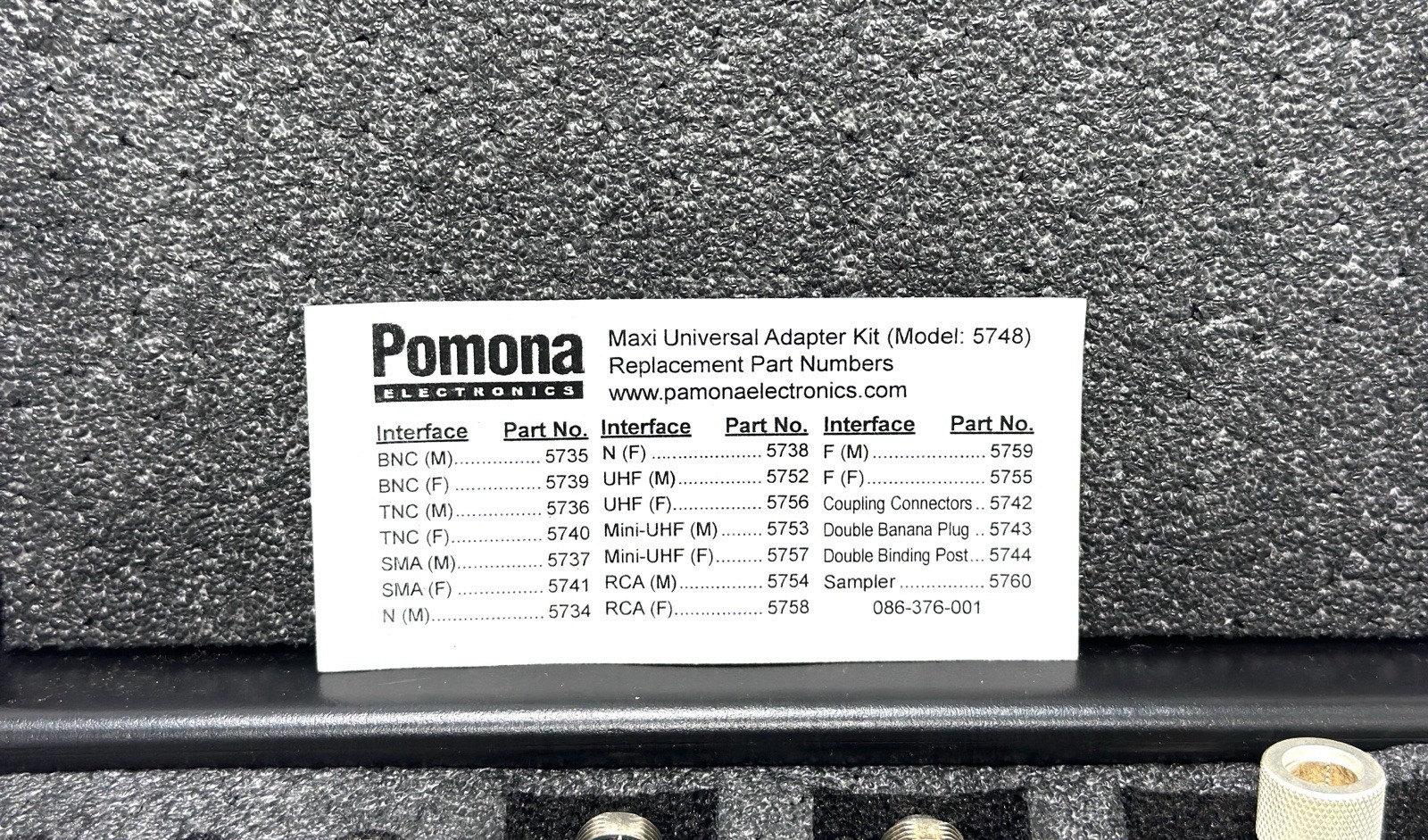 Pomona Electronics 5748 Maxi Universal Adapter Kit – New