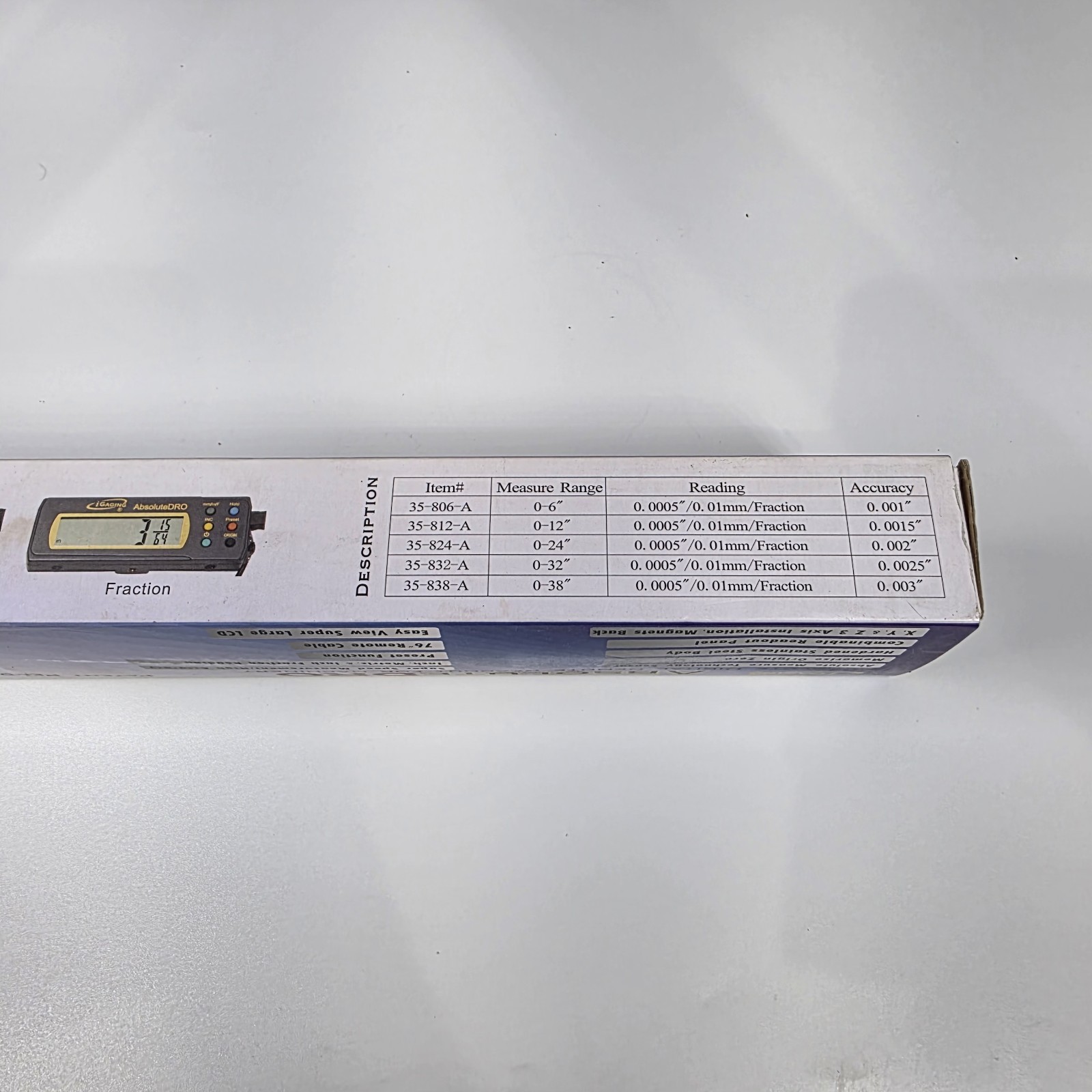 NEW iGaging Absolute DRO Digital Read Out Stainless Steel Beam 3 Sep Read Outs
