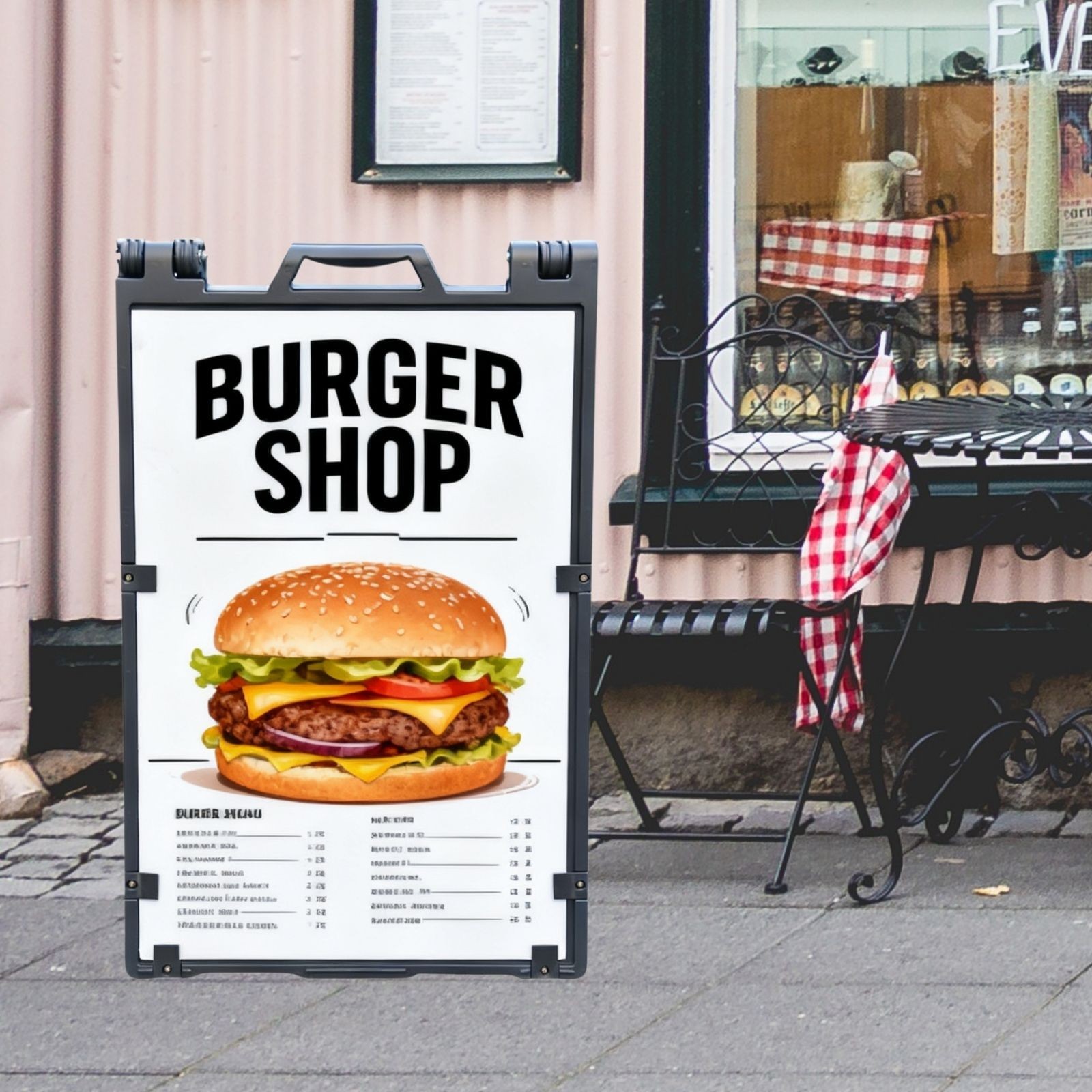 A-Frame Sidewalk Sign or Water-Filled Base Sign, Double-Sided Outdoor Display