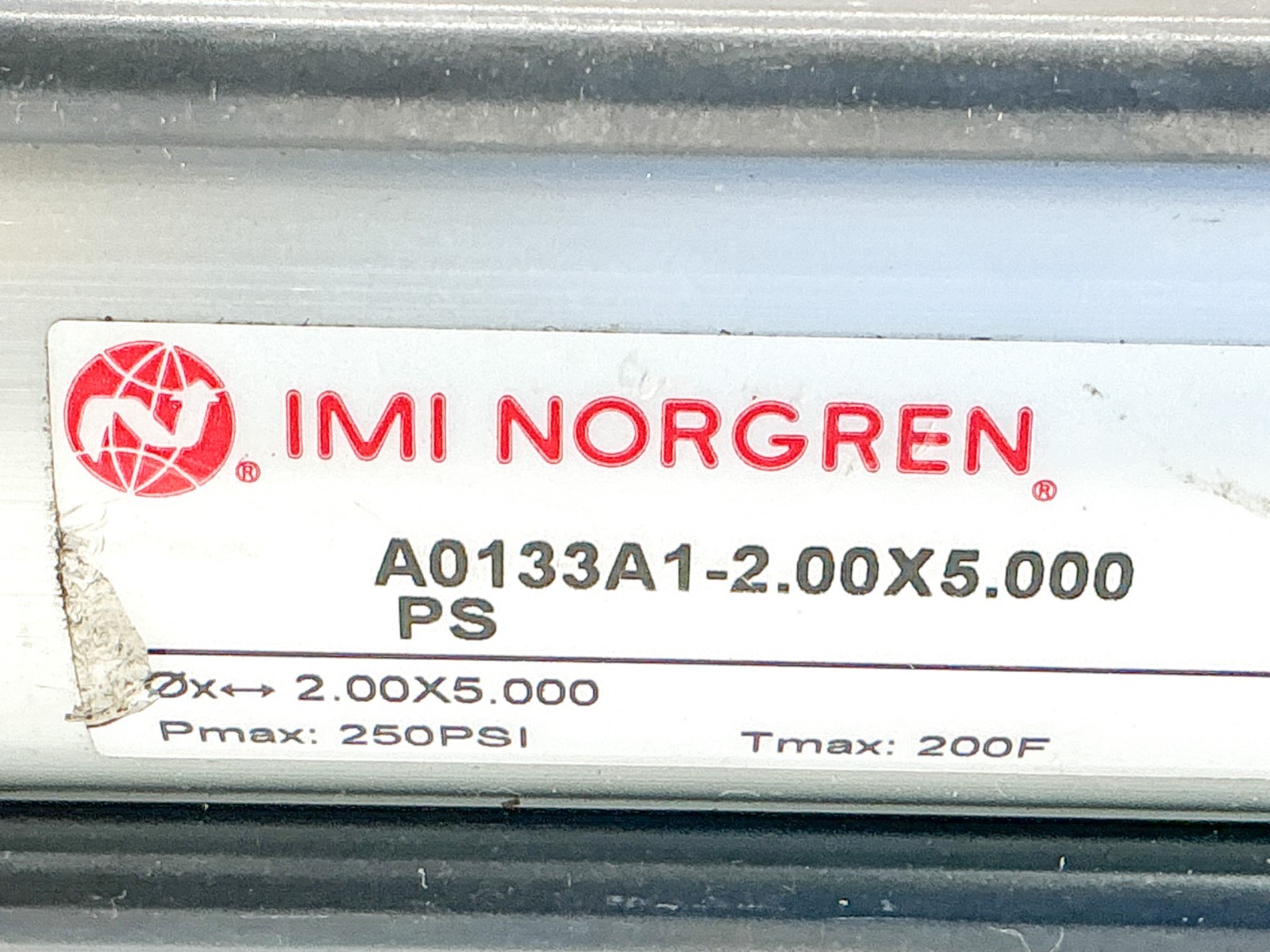 New Norgren A0133A1-2.00X5.000-PS Pneumatic Cylinder 2″ Bore 5″ Stroke – No Box