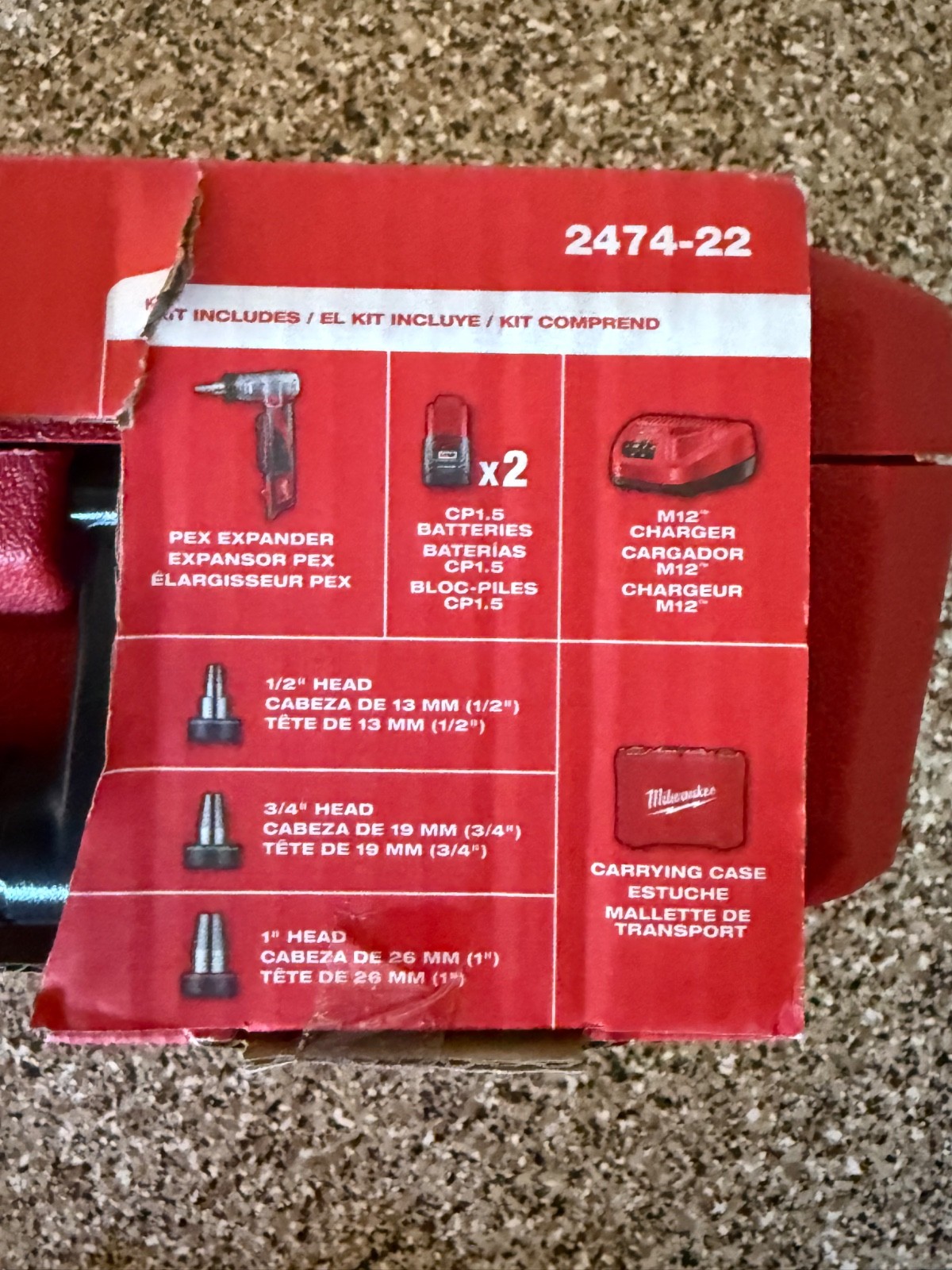 Milwaukee 2474-22 Cordless PEX Expansion Tool Kit M12 Plumbing Pipe 5.0 battery
