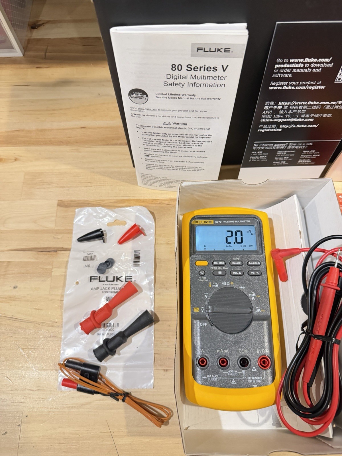 FLUKE 87V/IMSK INDUSTRIAL MULTIMETER SERVICE KIT W/ i400 AC CURRENT CLAMP