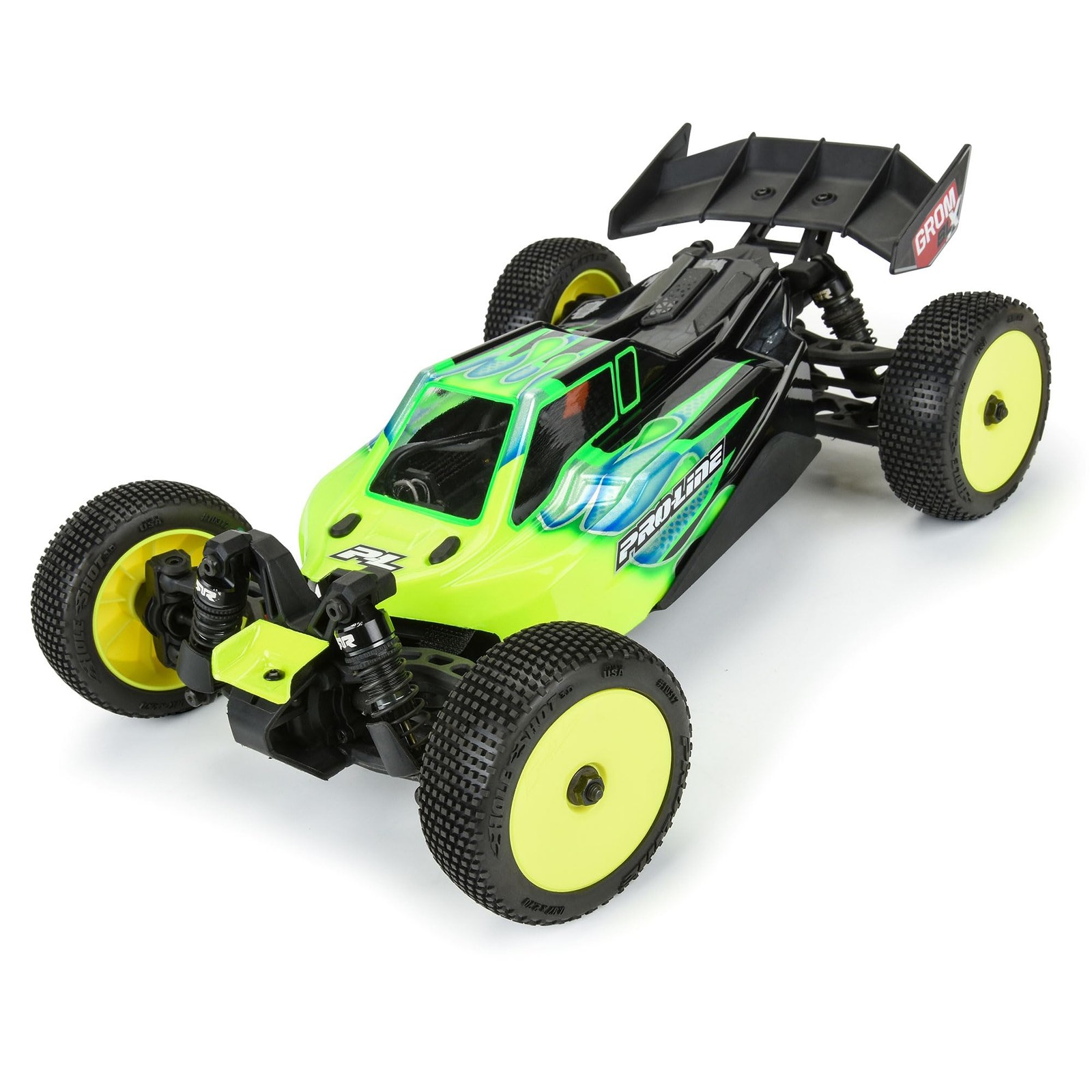 Pro-Line Racing Hole Shot 3.0 Buggy Tires Mtd Velocity Yellow Wheels For Arrma