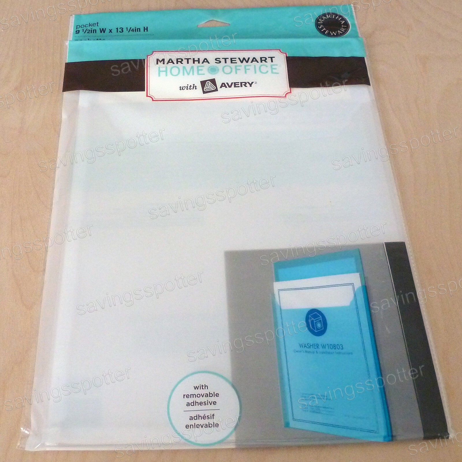 Martha Stewart Home Office Wall Pocket Vertical Poly Clear 24505