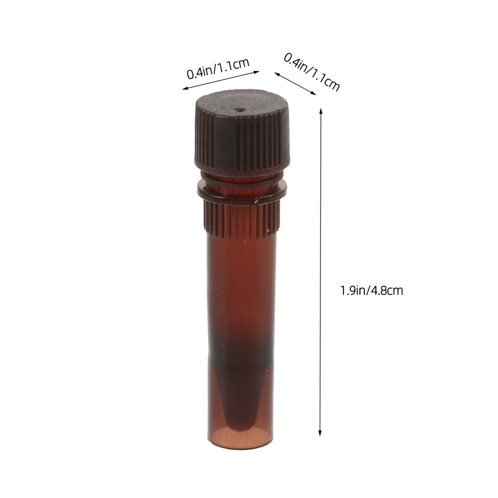 20Pcs Durable Plastic Test Tubes with Caps Brown Lightproof for Home Use