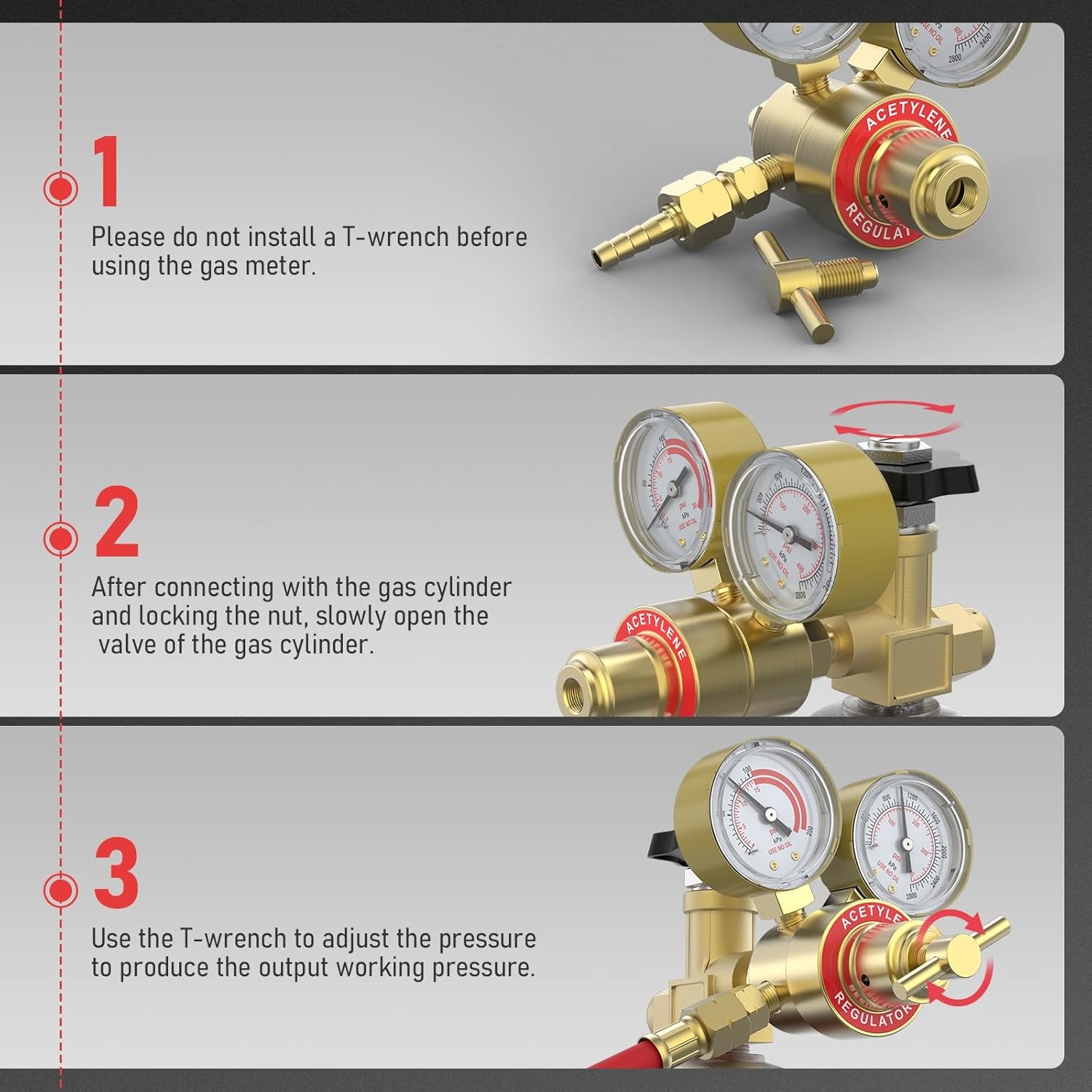 Oxygen Acetylene Gas Regulator Welding Cutting Torch Dual Gauge CGA540 CGA200